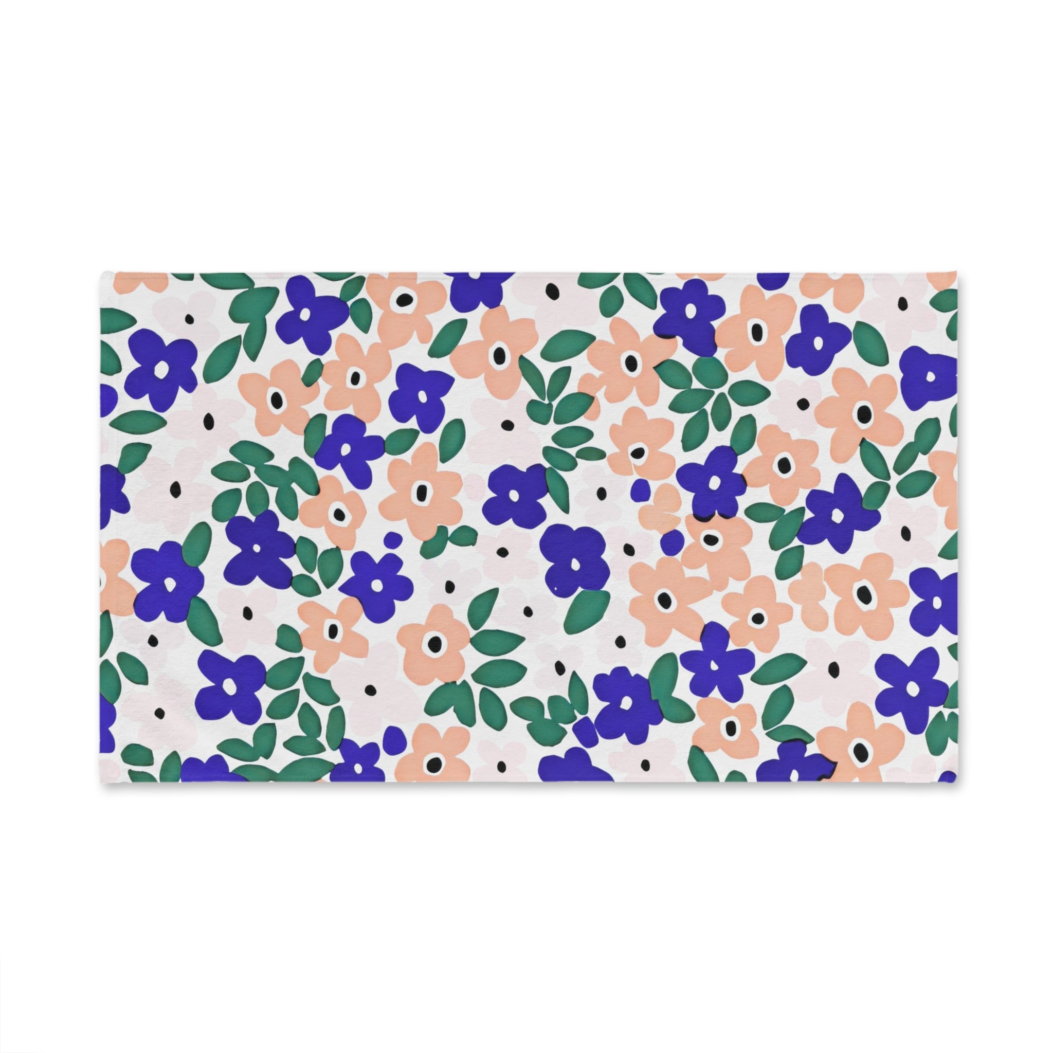 Kitchen, Bath Hand Towel | Floral Blue, Green, Blush Beige Pink Cute