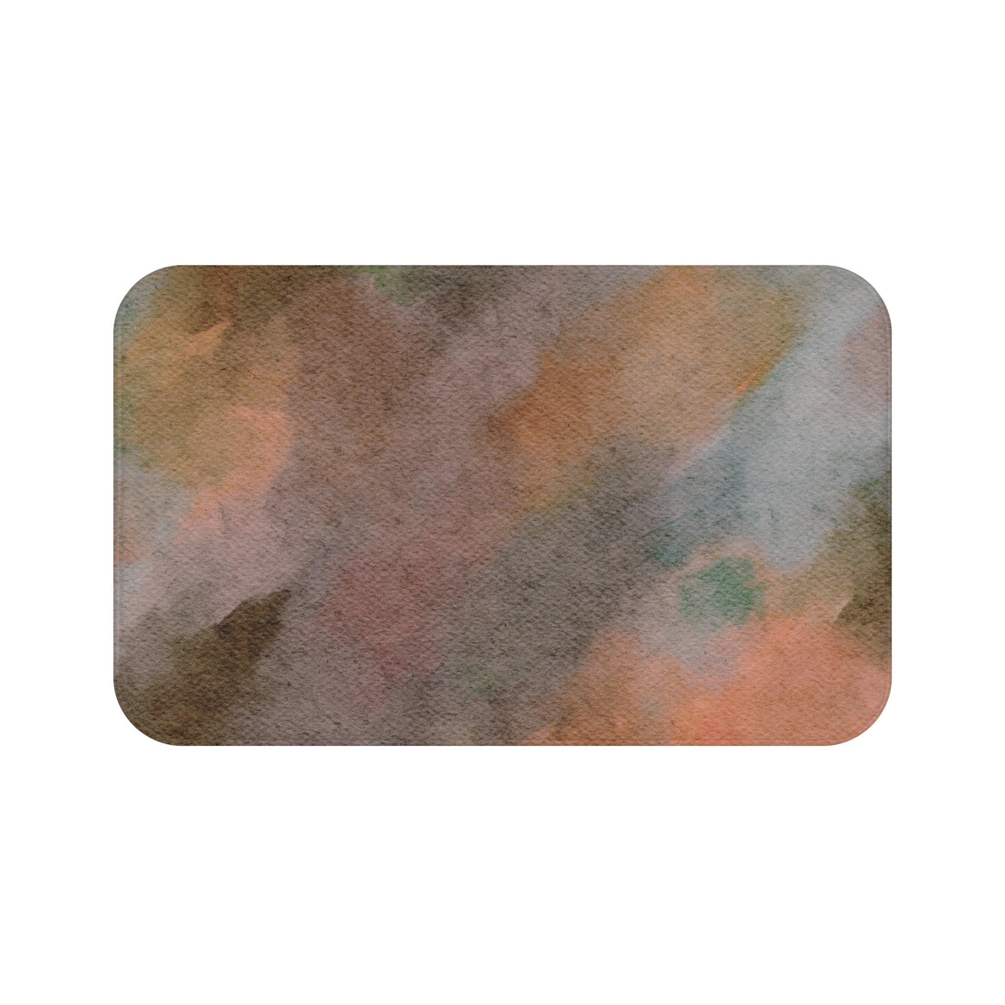 Watercolor Bath Mat | Chocolate Brown, Beige Peach Ombre