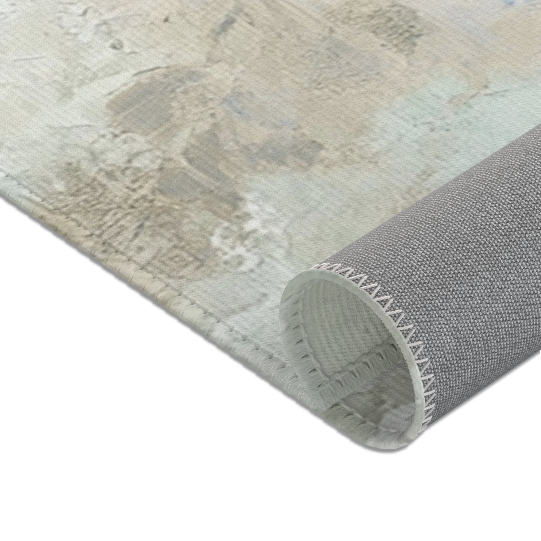 Abstract Large Area Rug | Mint Blue White Green Watercolor Rug