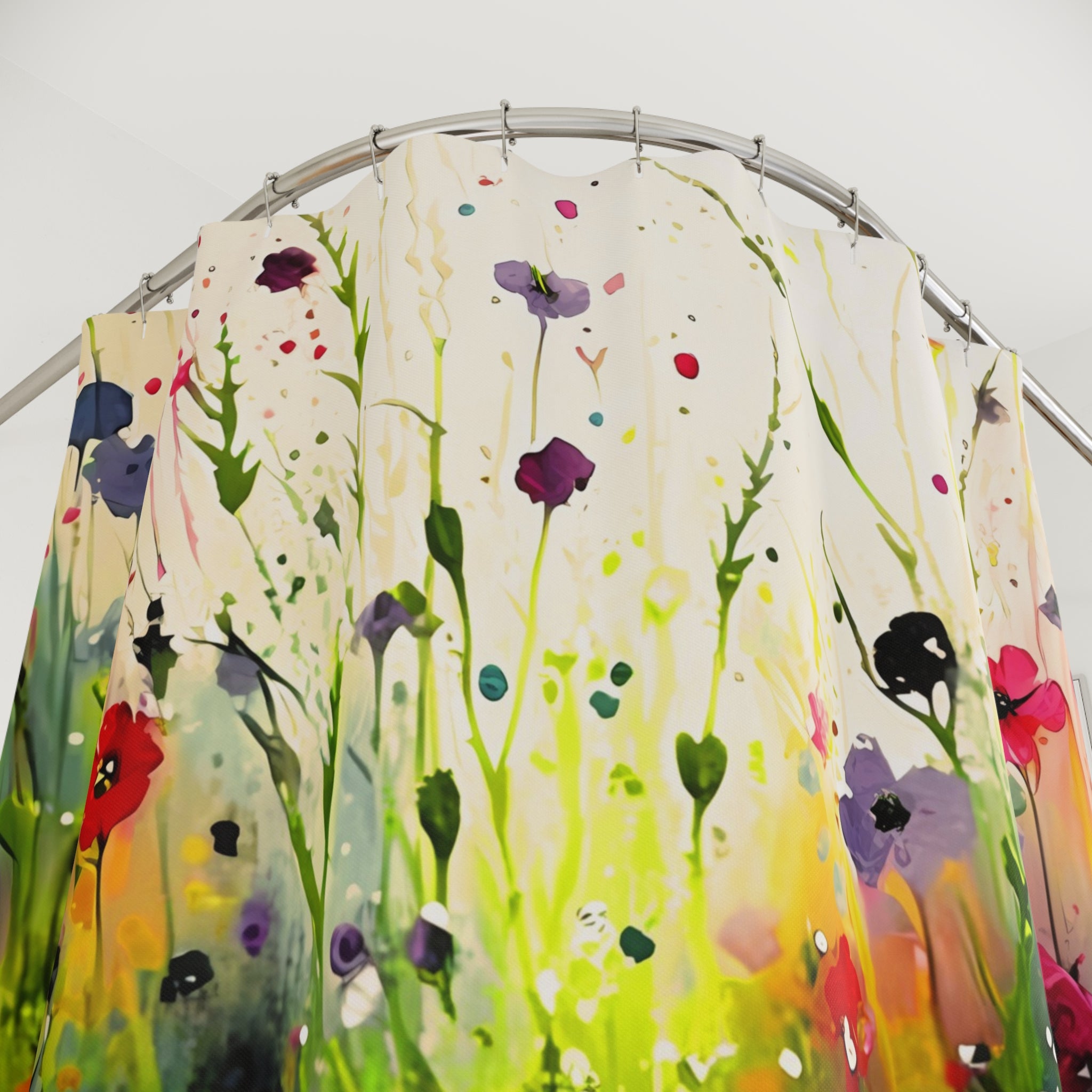 Wildflowers Shower Curtain | Boho Abstract Floral