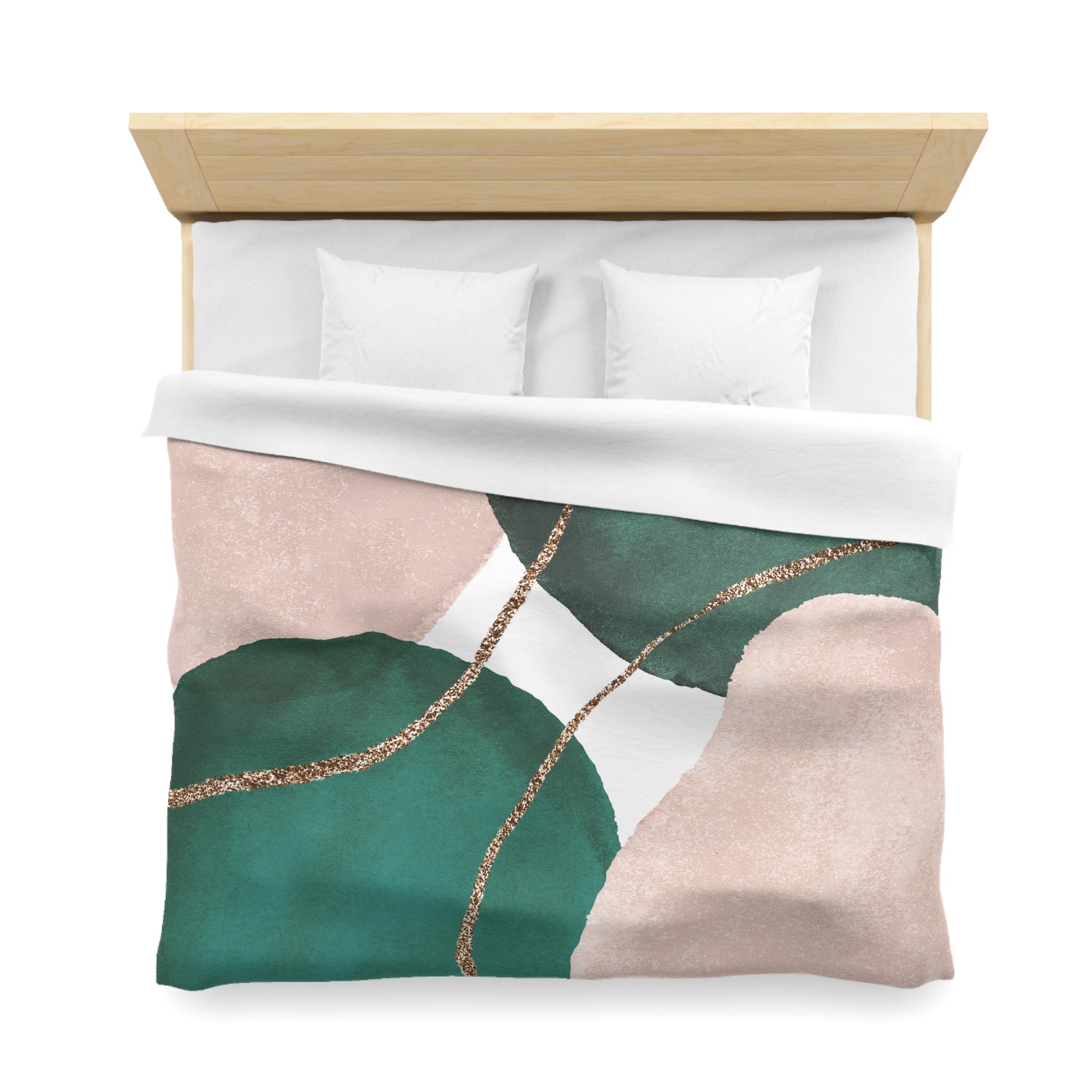 Abstract Watercolor Duvet, Pillow Cover | Green Blush Pink Bedroom Decor