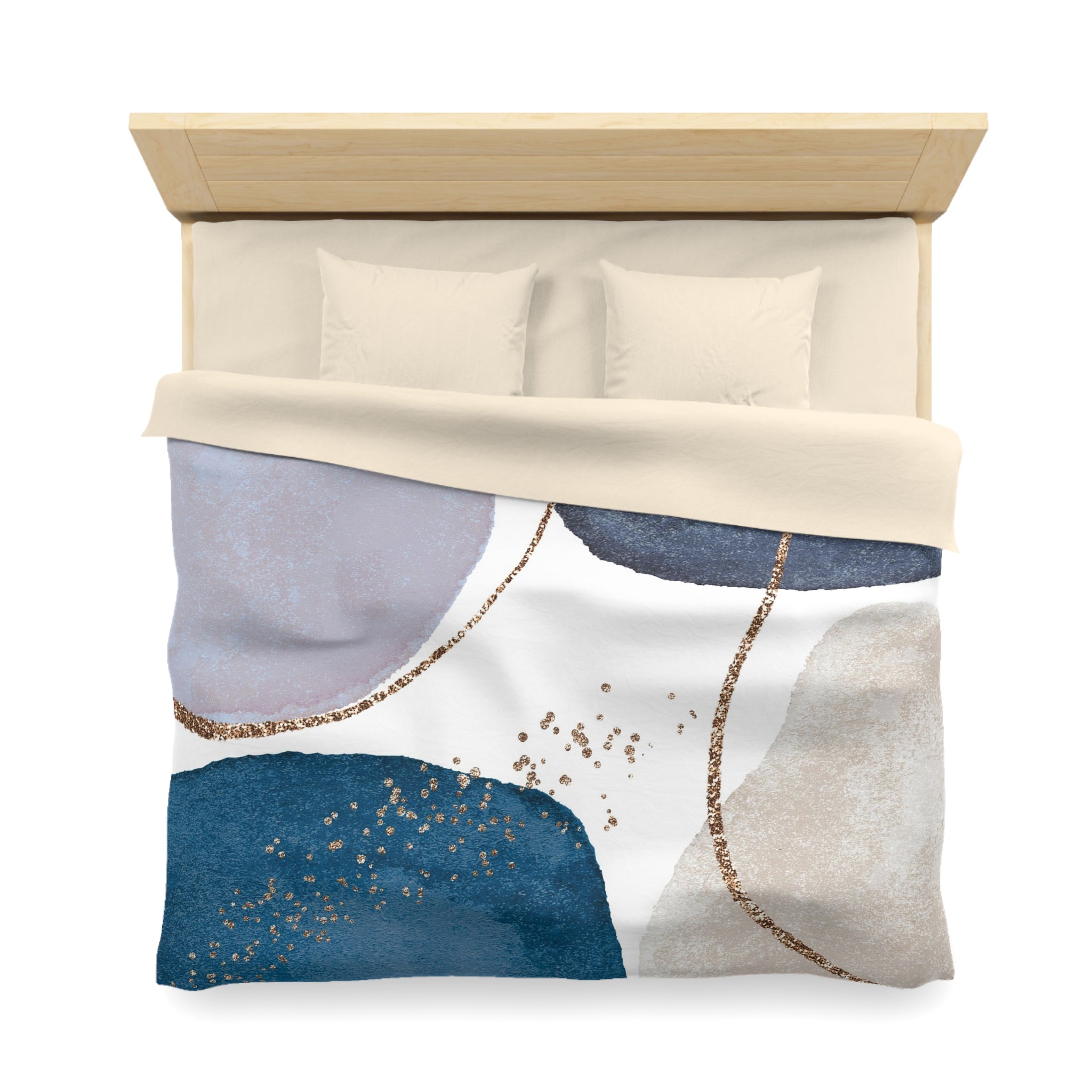 Abstract Duvet Cover | Indigo blue, cream, white | Bedroom Decor