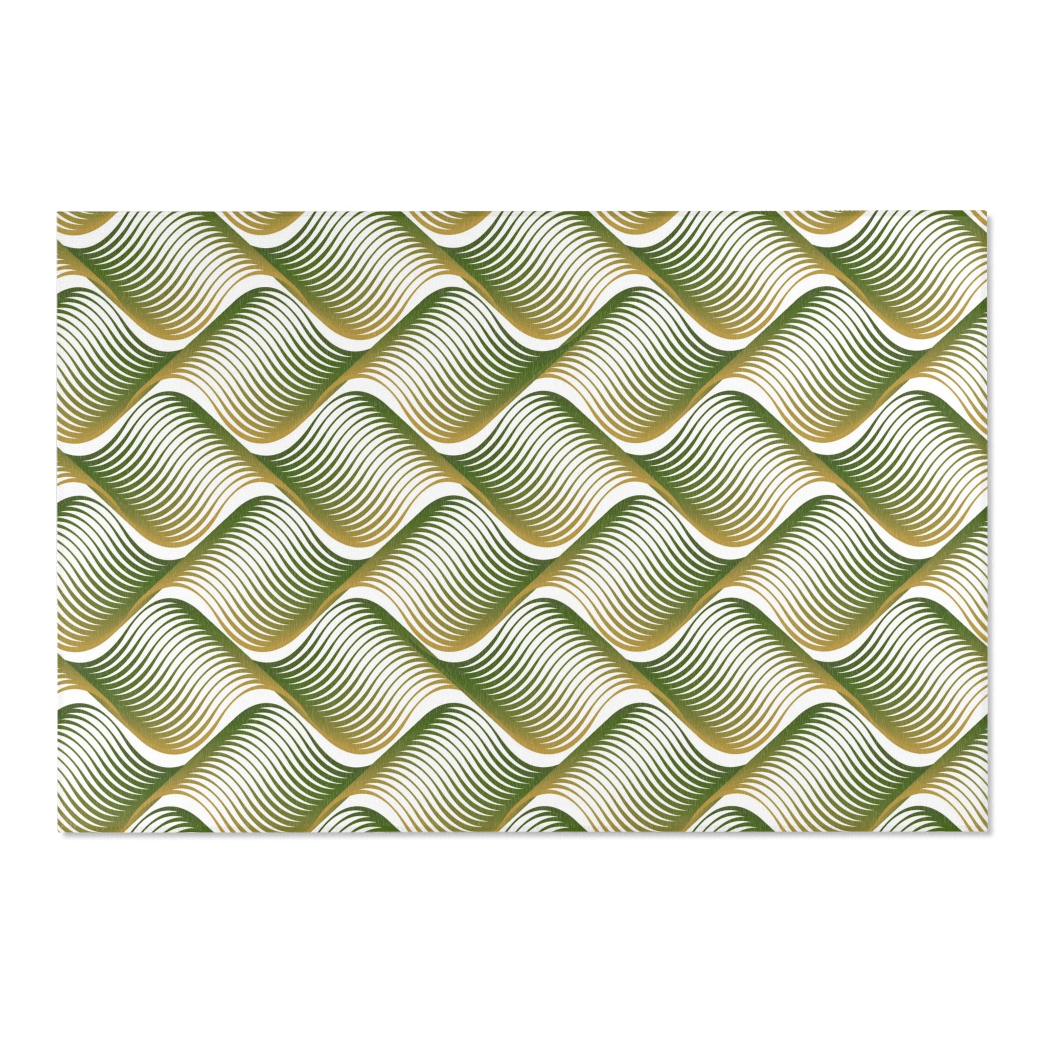Abstract Large Area Rug | Green Pattern Rug
