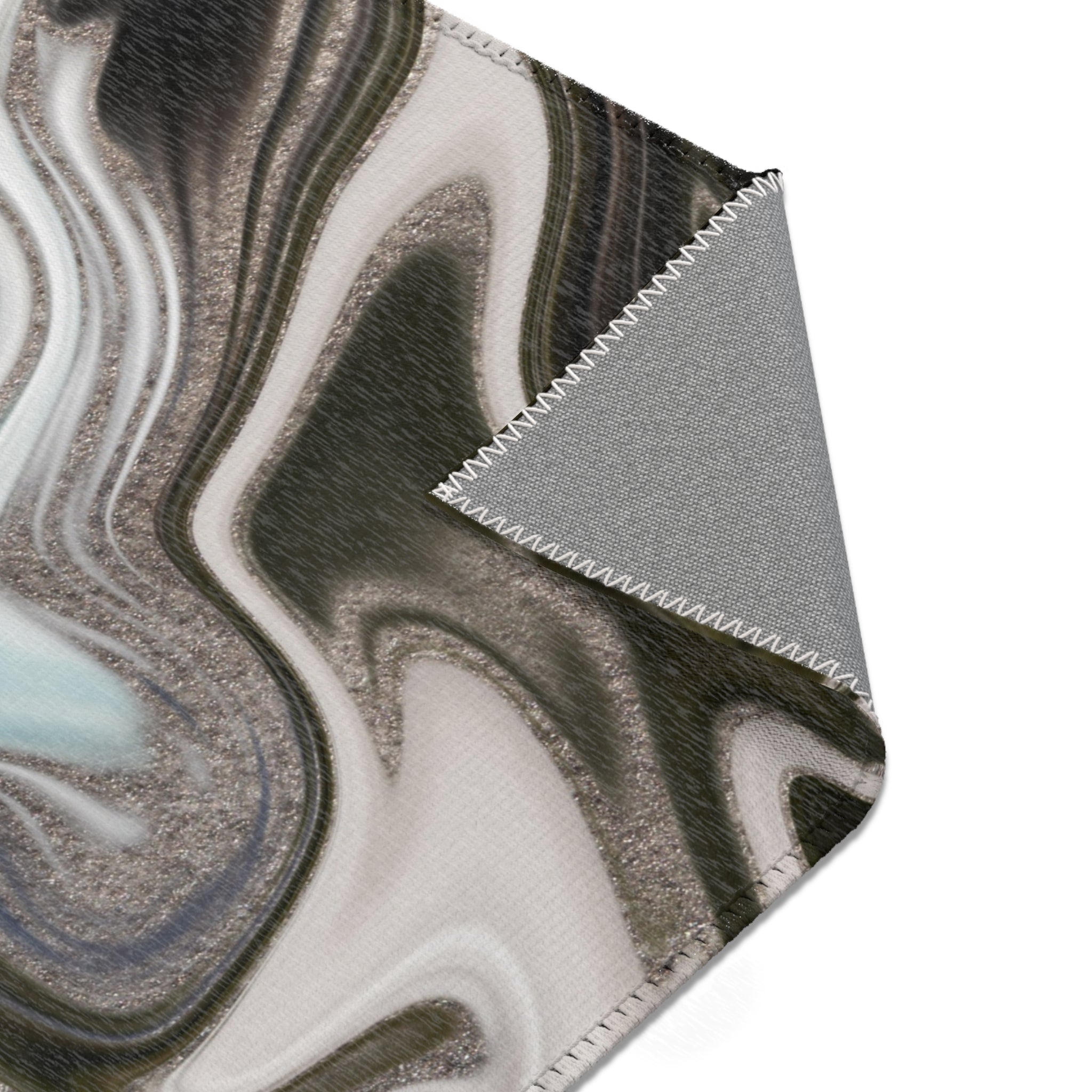 Abstract Boho Area Rug | Grey Beige, Pale Blue Rug