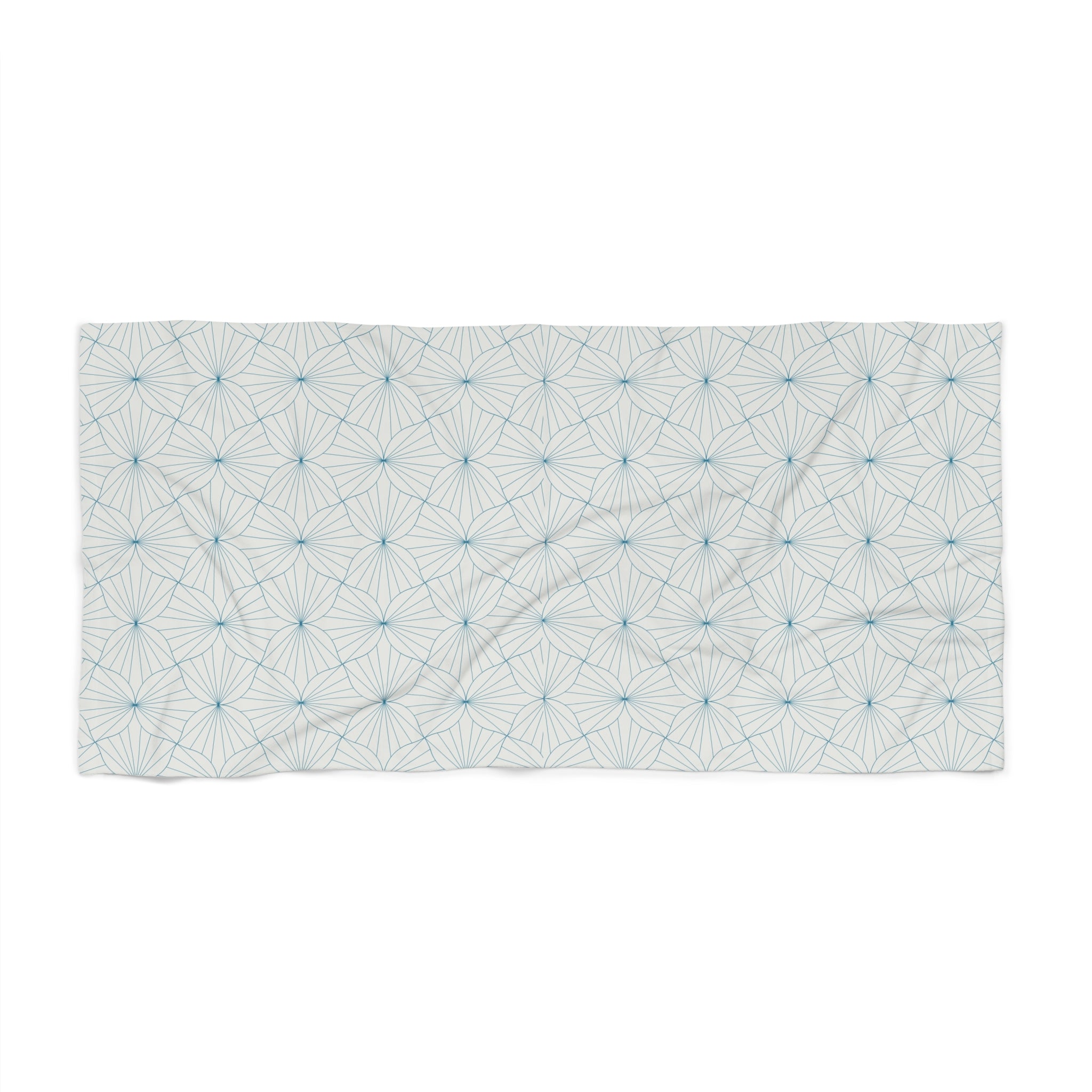 Bath, Beach Towel | Art Deco Geometric Blue Grey