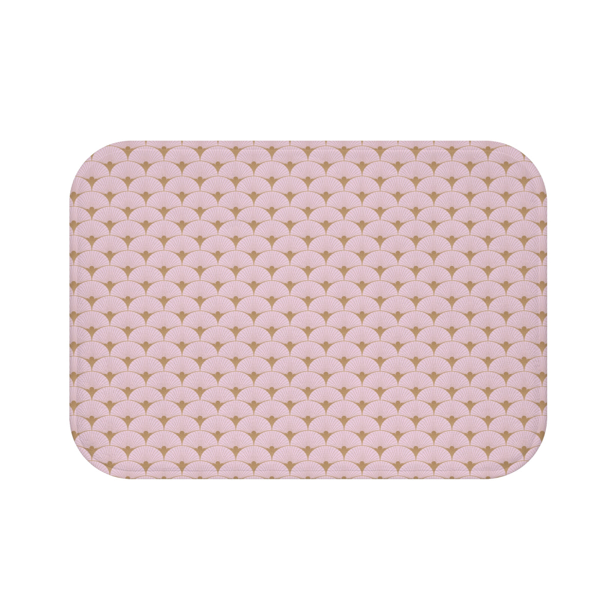 Blush Camel Deco Fan Bath Mat, Vintage Bathroom Rug