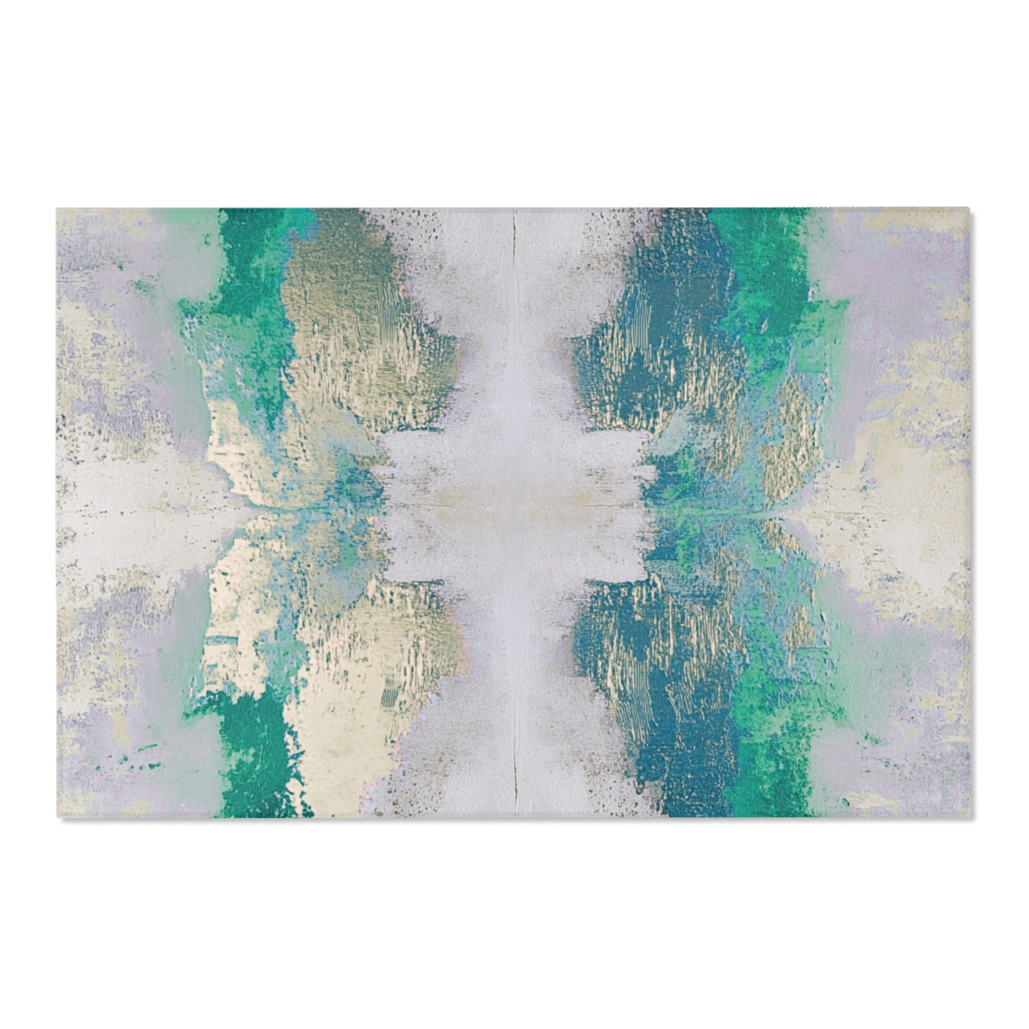Abstract Ombre Area Rug | Green Watercolor Artsy Rug
