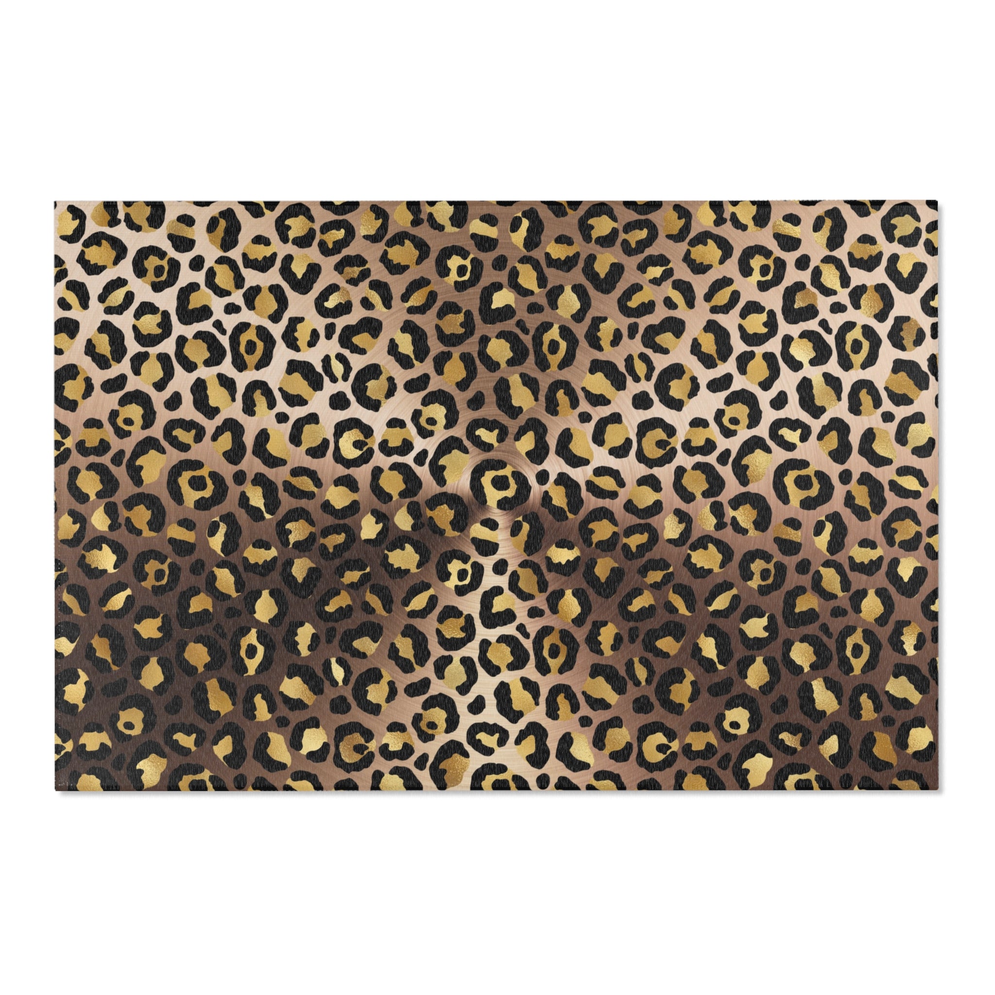 Beige Leopard Large Area Rug | Gold Brown, Black Animal Print