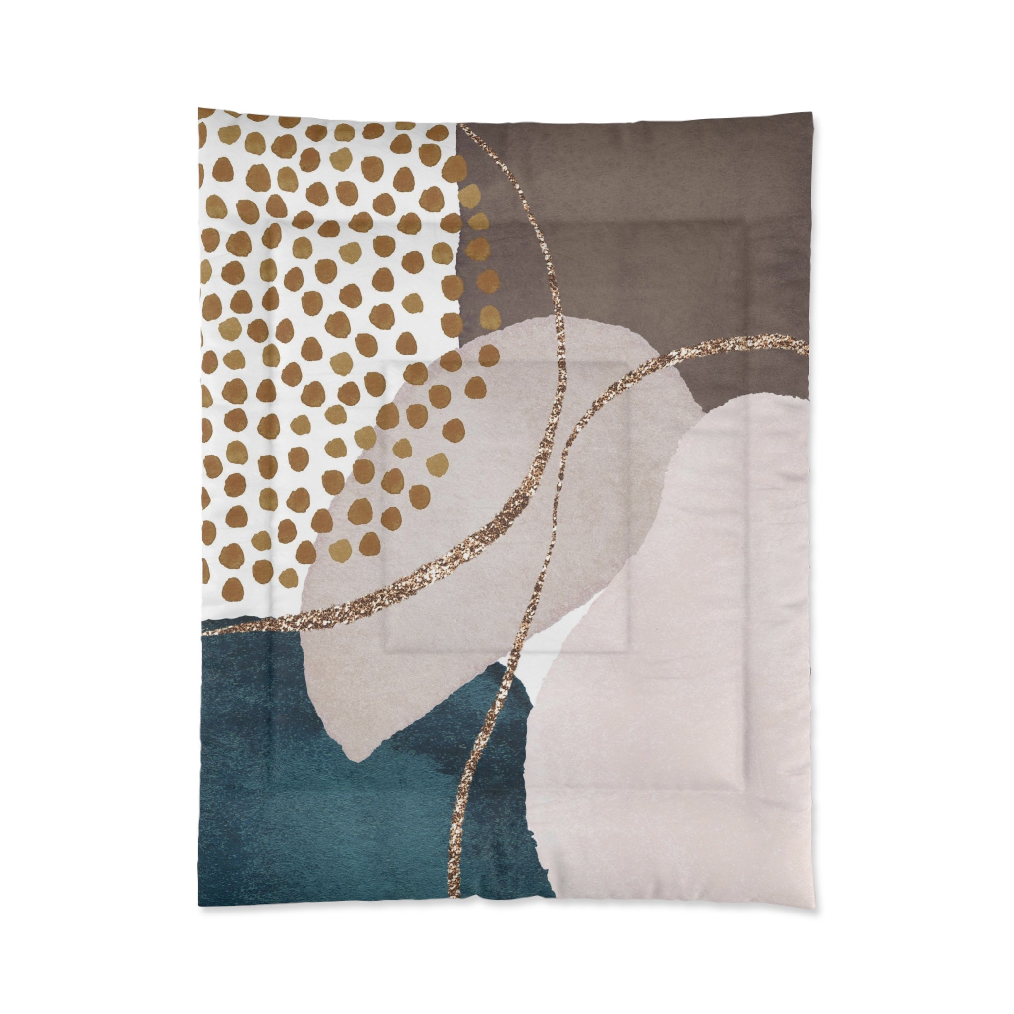 Abstract Bedding Comforter | Modern Brown Navy, Blush