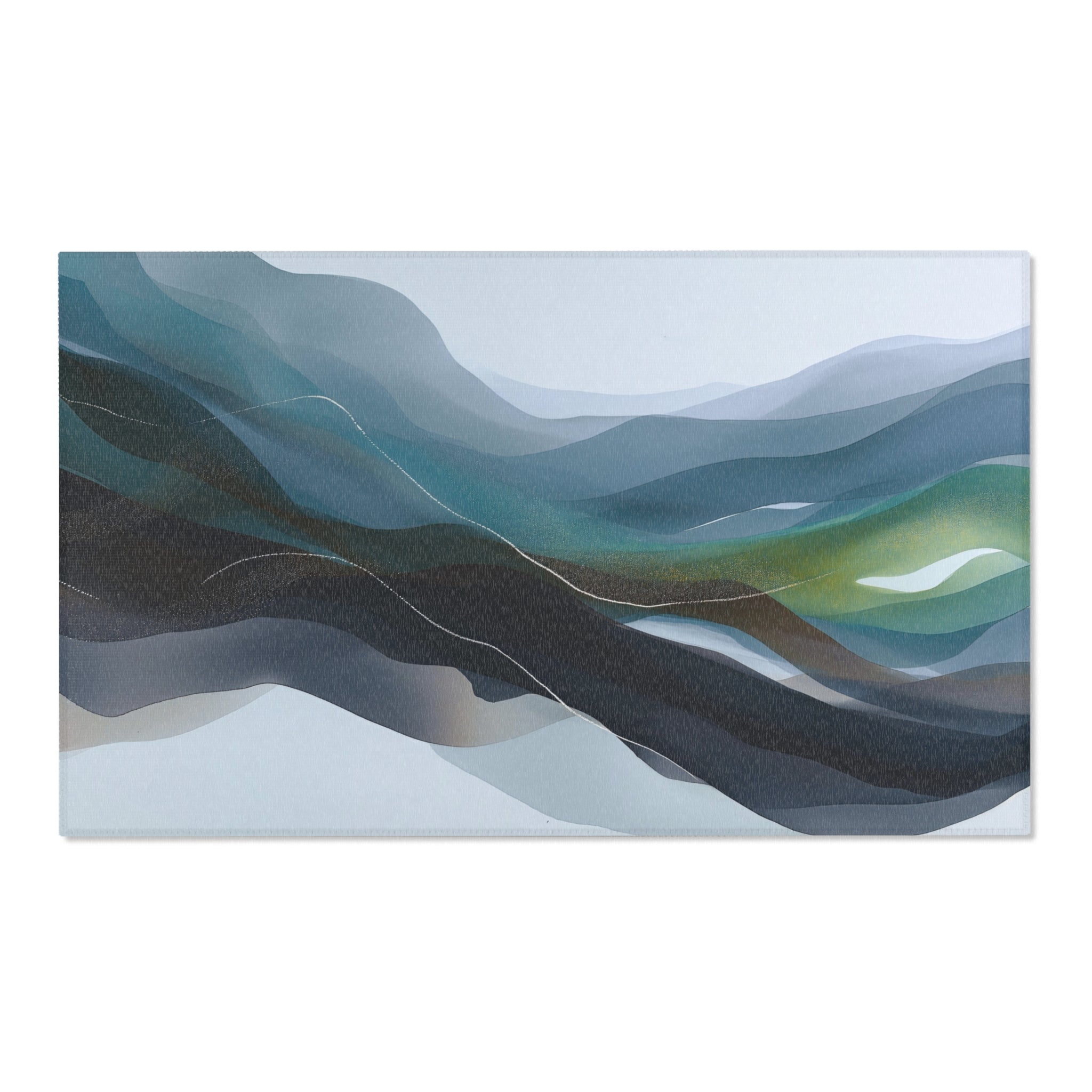 Abstract Area Rug | Blue Green