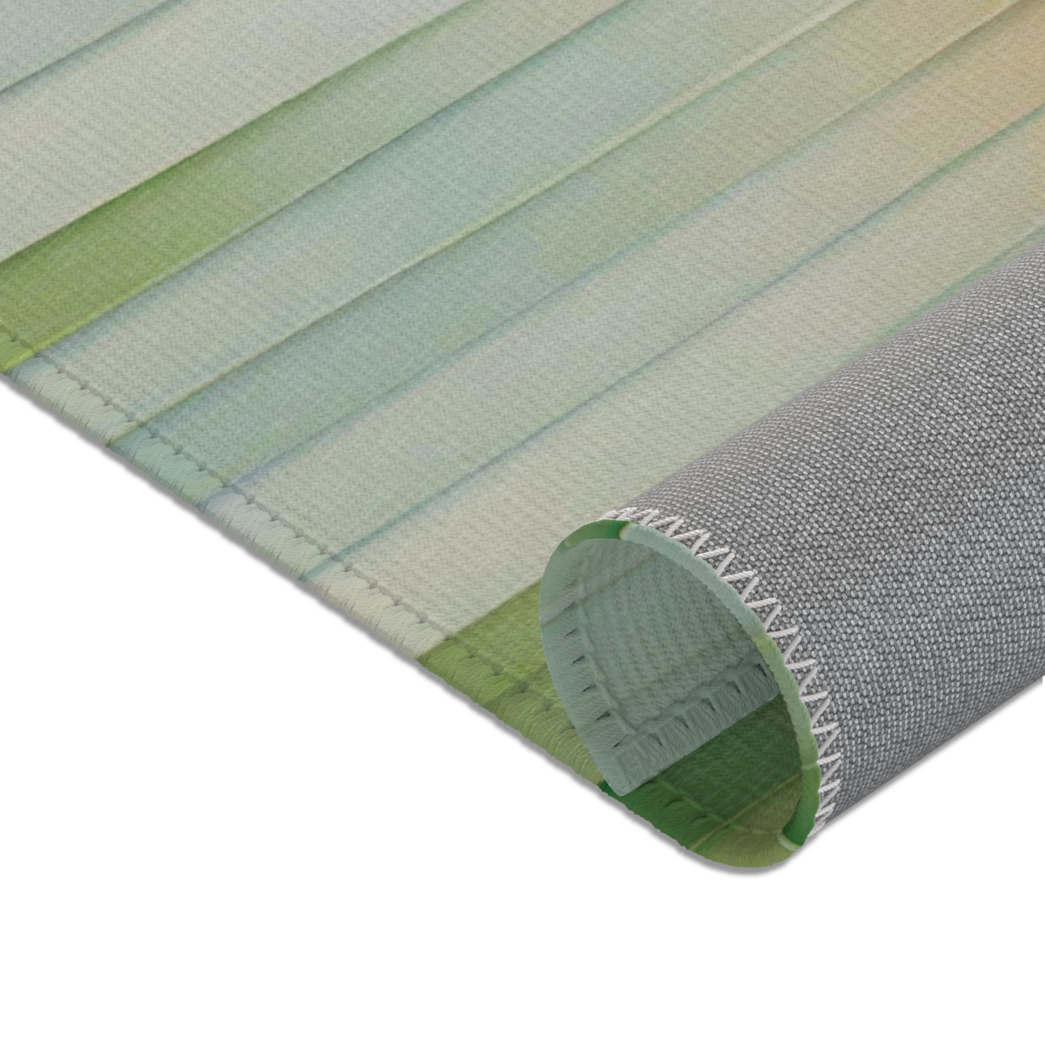 Abstract Boho Rectangle Area Rug | Modern Green Blush Pink Beige