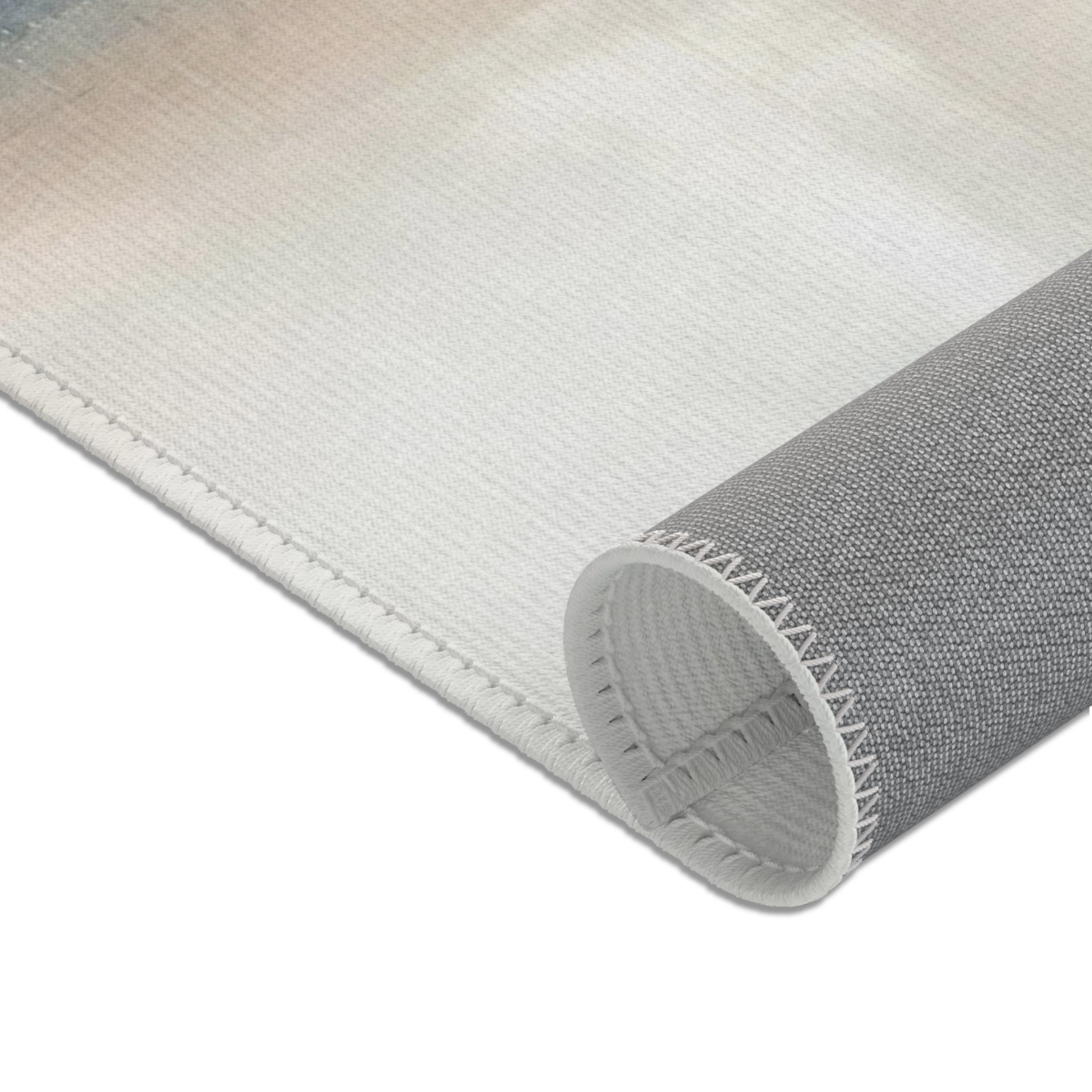 Modern Area Rug | Abstract Beige Grey, Navy Denim Blue, White