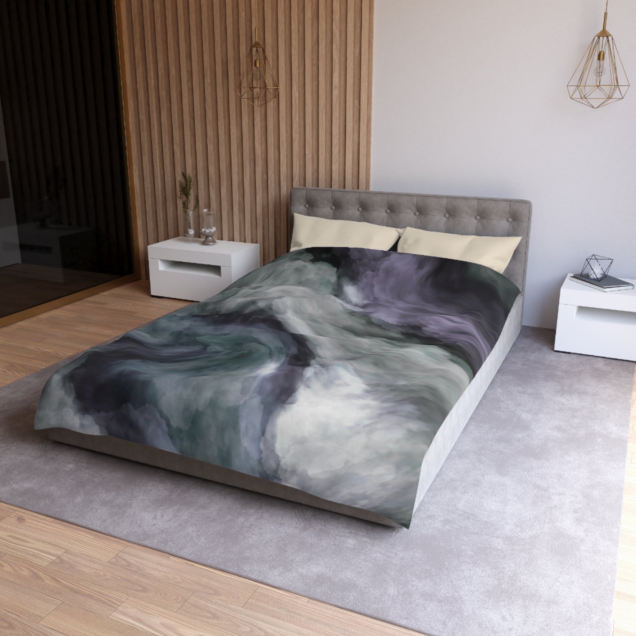Abstract Duvet, Pillow Cover | Purple Grey Bedroom Decor
