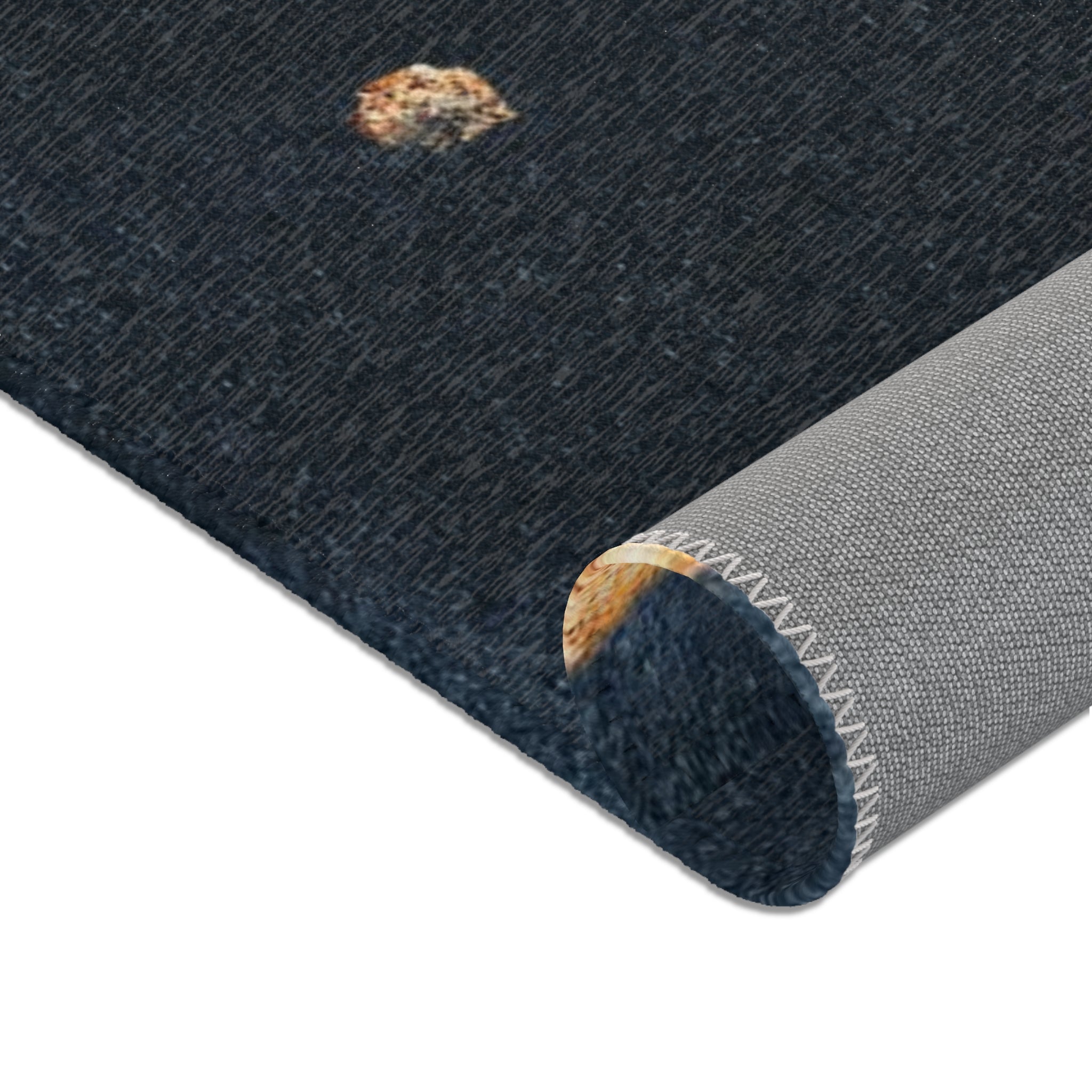 Abstract Boho Area Rug | Navy Blue, White Blush Pink Watercolor