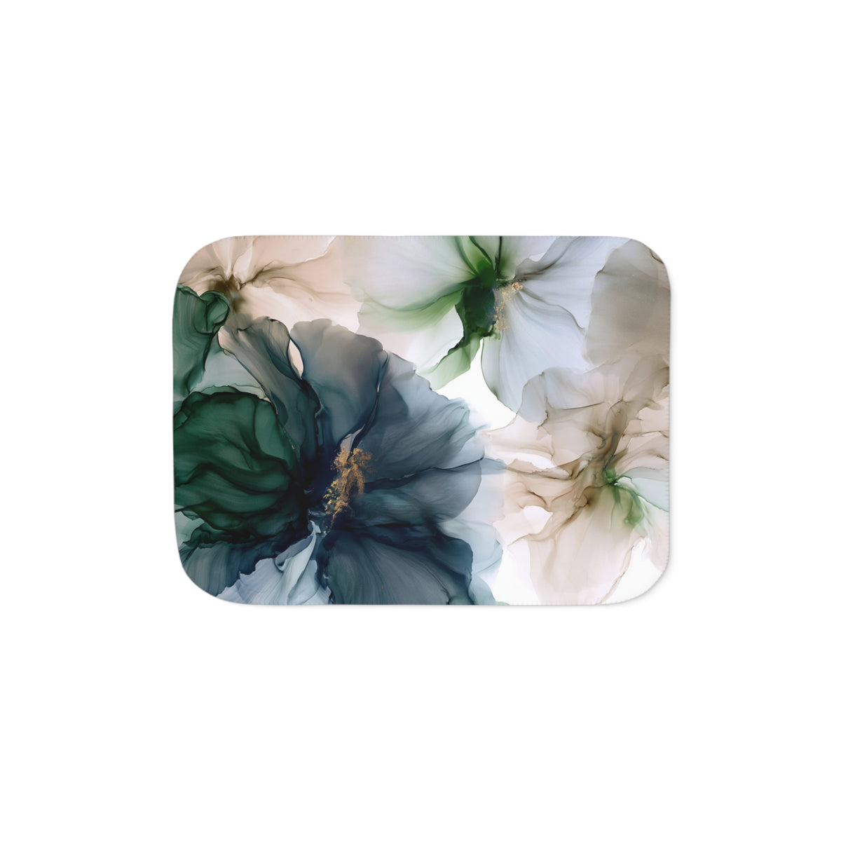 a white and blue flower on a white background