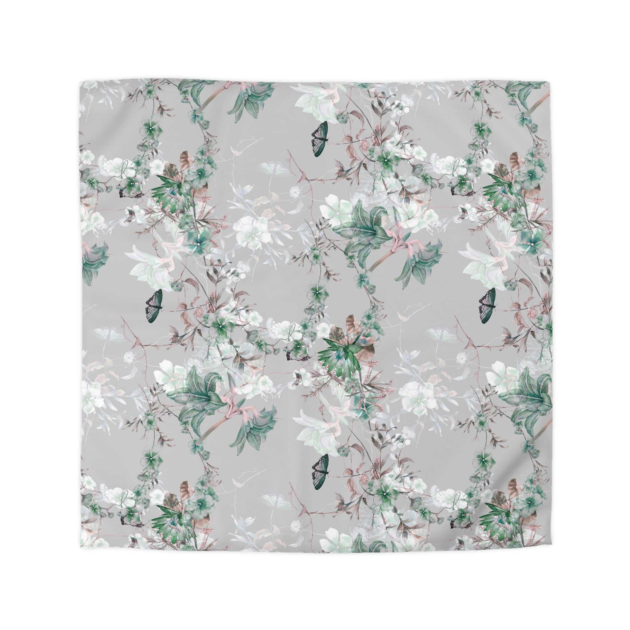 Floral Cotton Duvet, Pillow Cover | Nature Butterflies Bedroom Decor