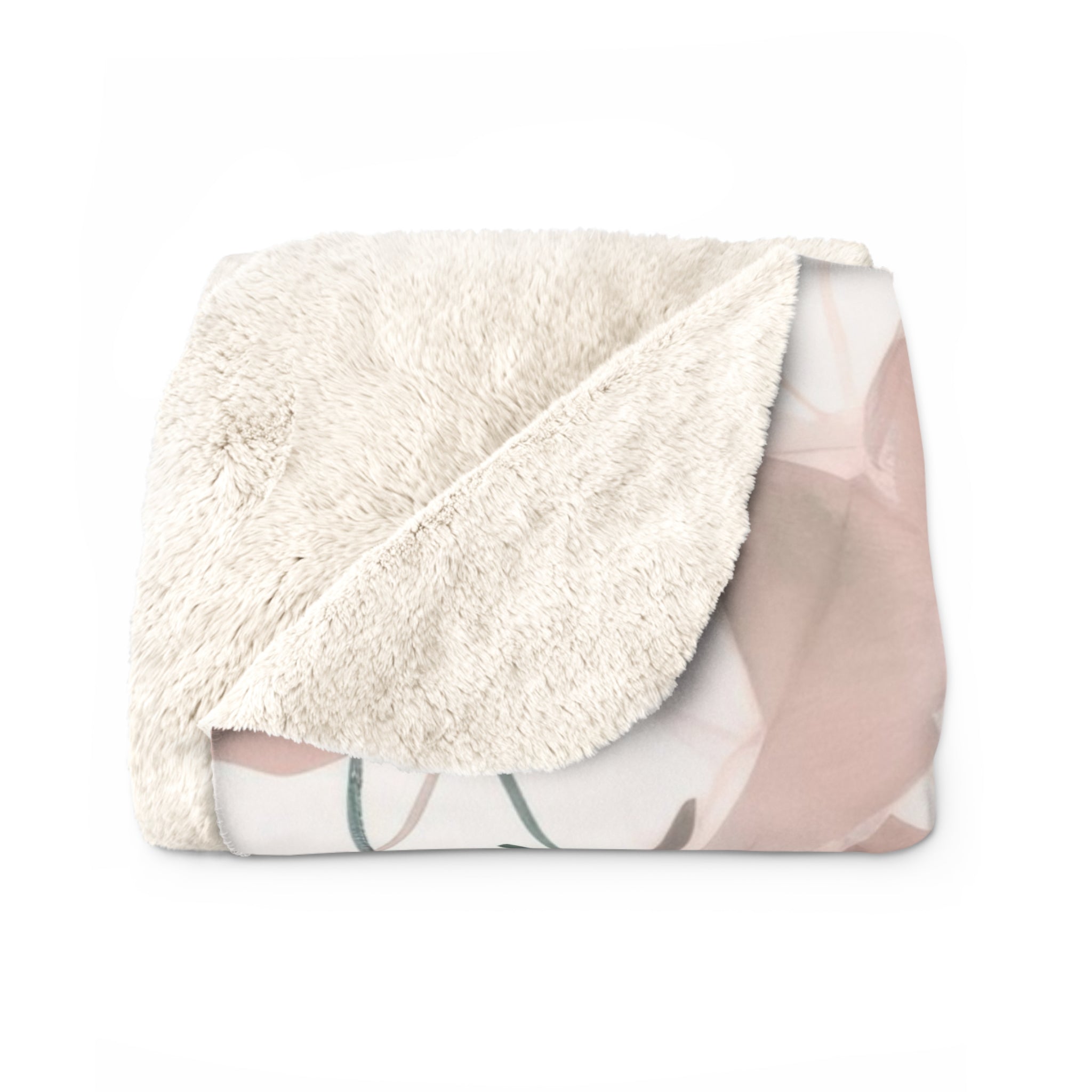 Floral Throw Blanket | Beige Green Watercolor