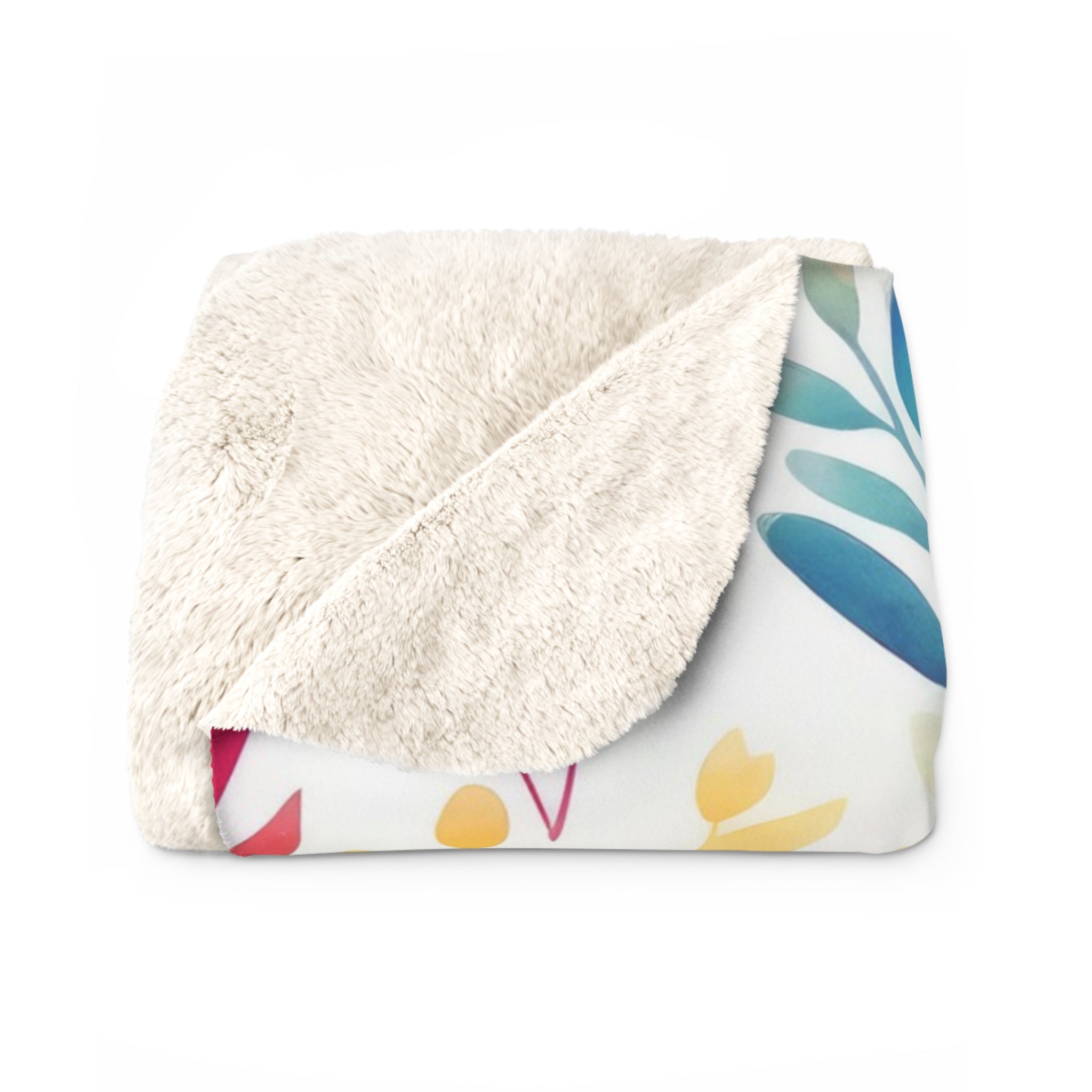 Colorful Floral Throw Blanket | Wildfloral Leaves