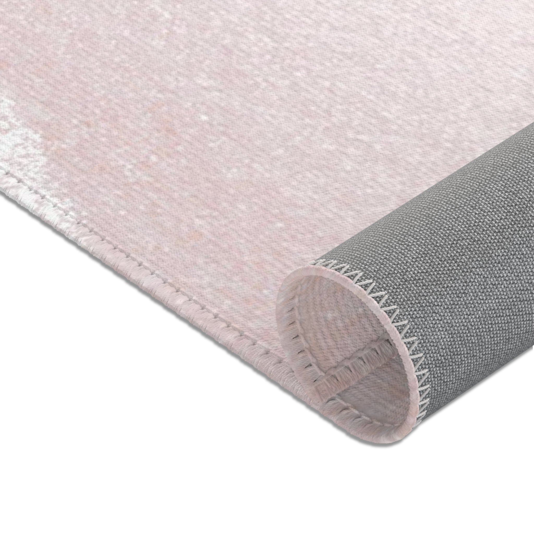 Abstract Boho Area Rug | Pastel Blue, Blush Pink, Beige Minimalist