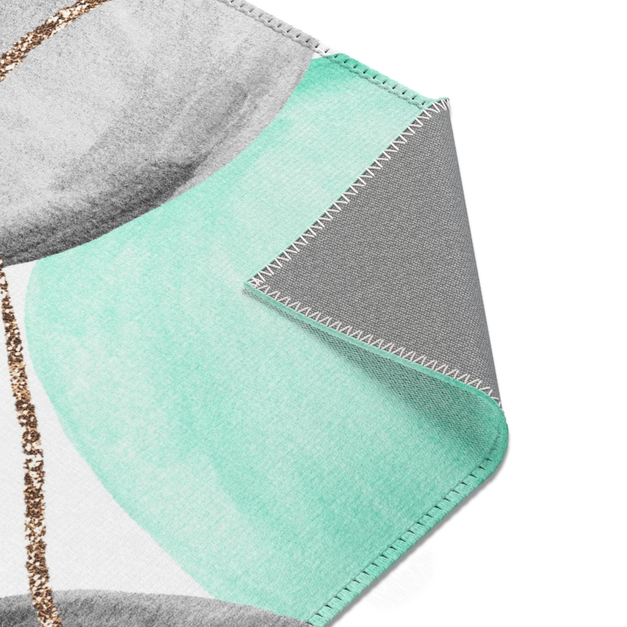 Abstract Area Rug | Green Grey Watercolor Artsy Rug