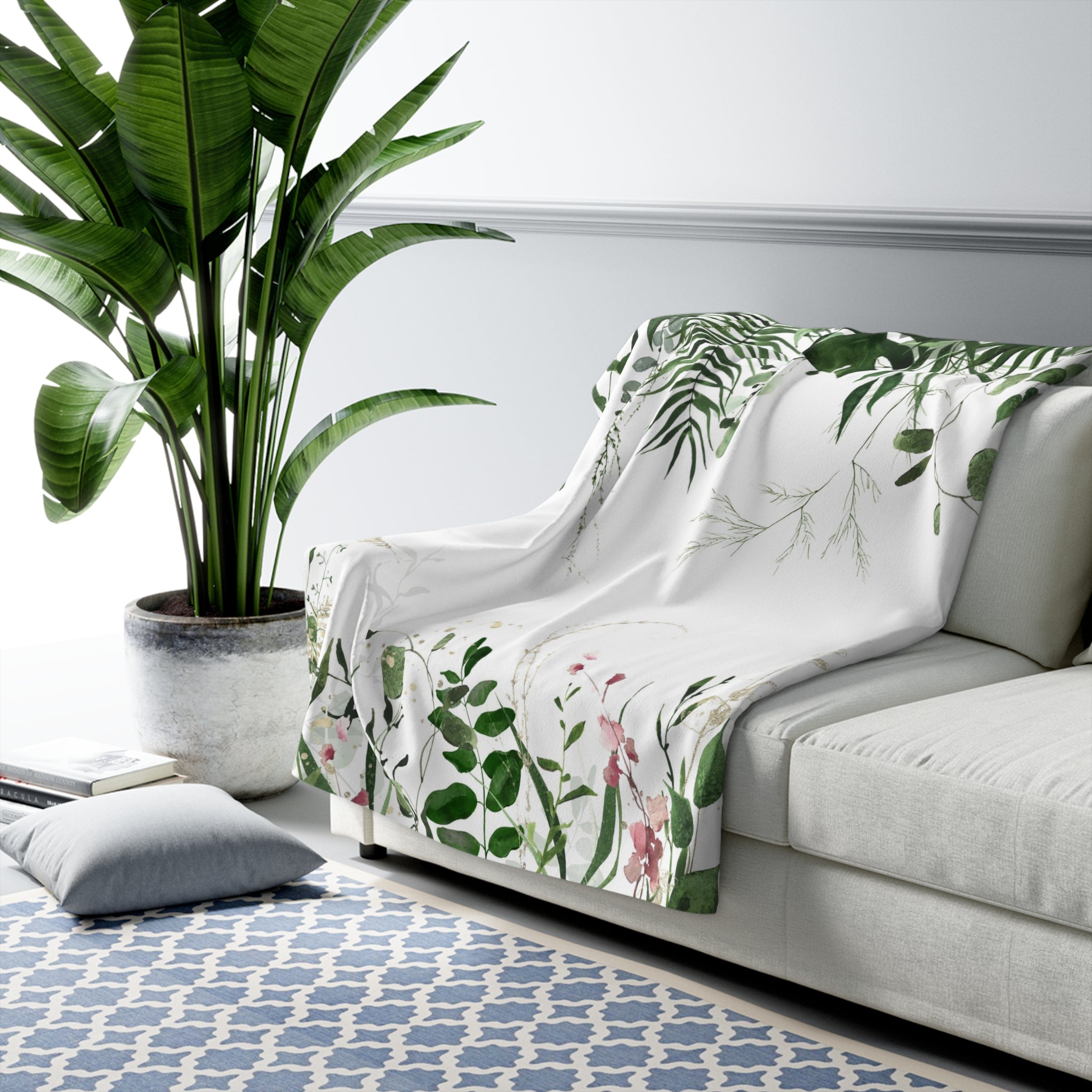 monstera blanket Floral Boho Comfy Blanket
