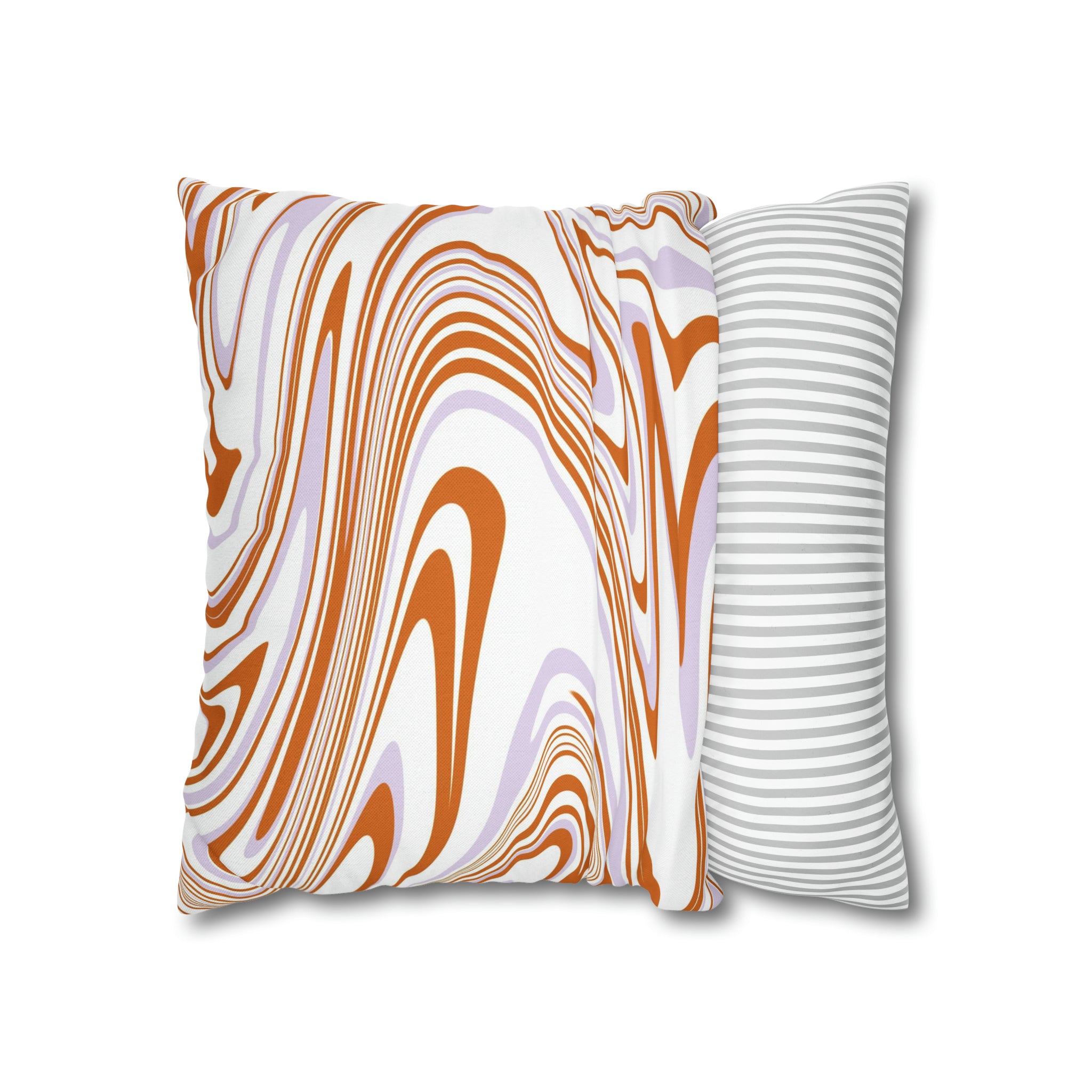 Abstract Pillow Cover | Retro Orange Lavender White