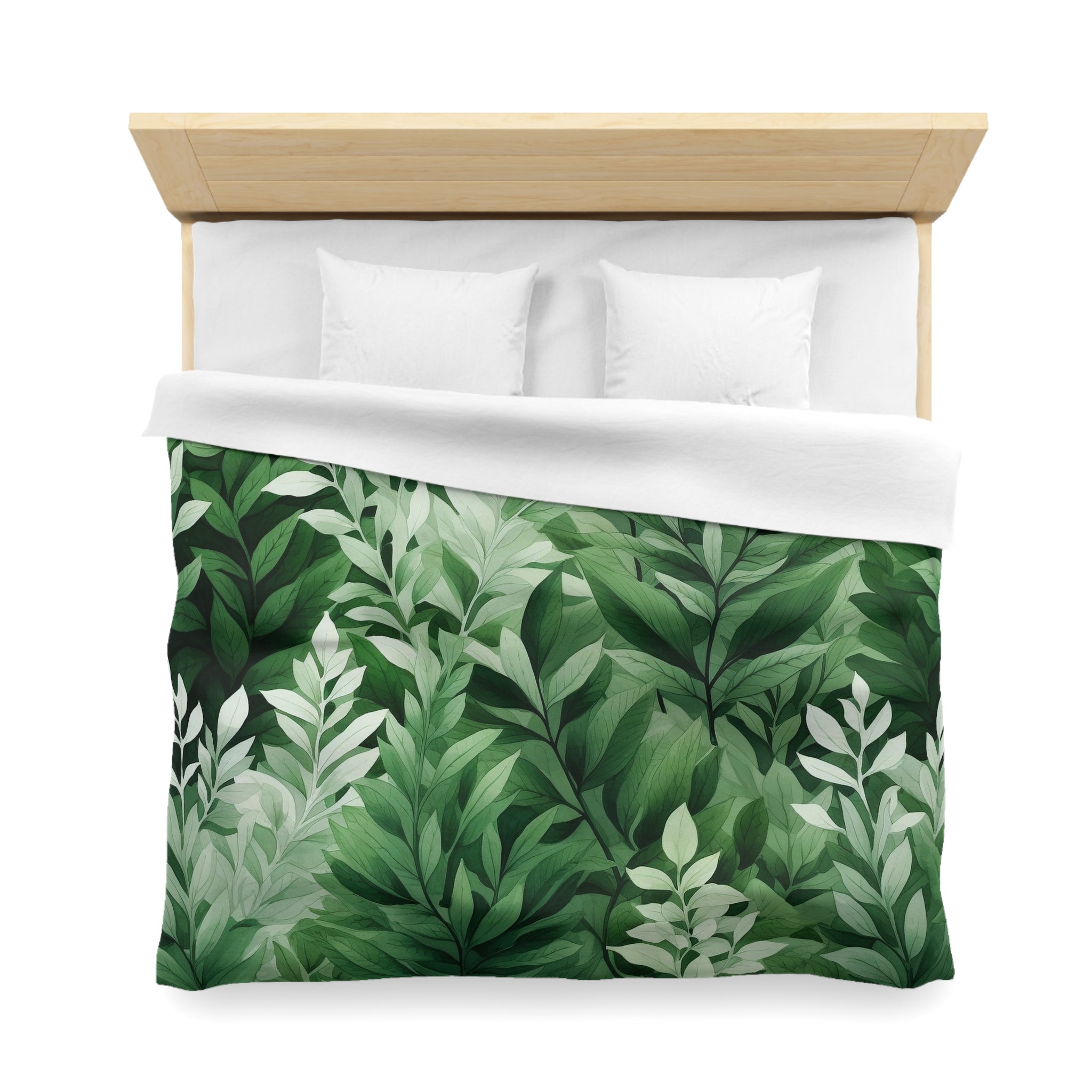 Floral Duvet Cover | Forest Sage Green, Eucalyptus Leaves Bedding Boho Decor | Bedroom Decor