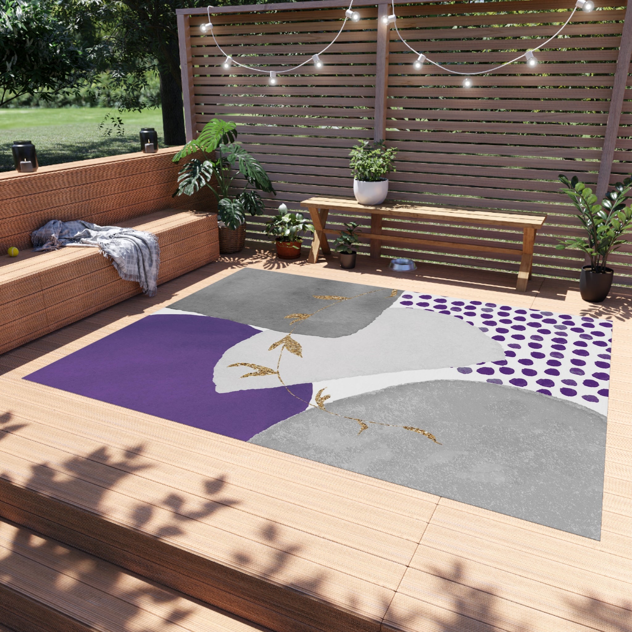 abstract art outdoor rug,