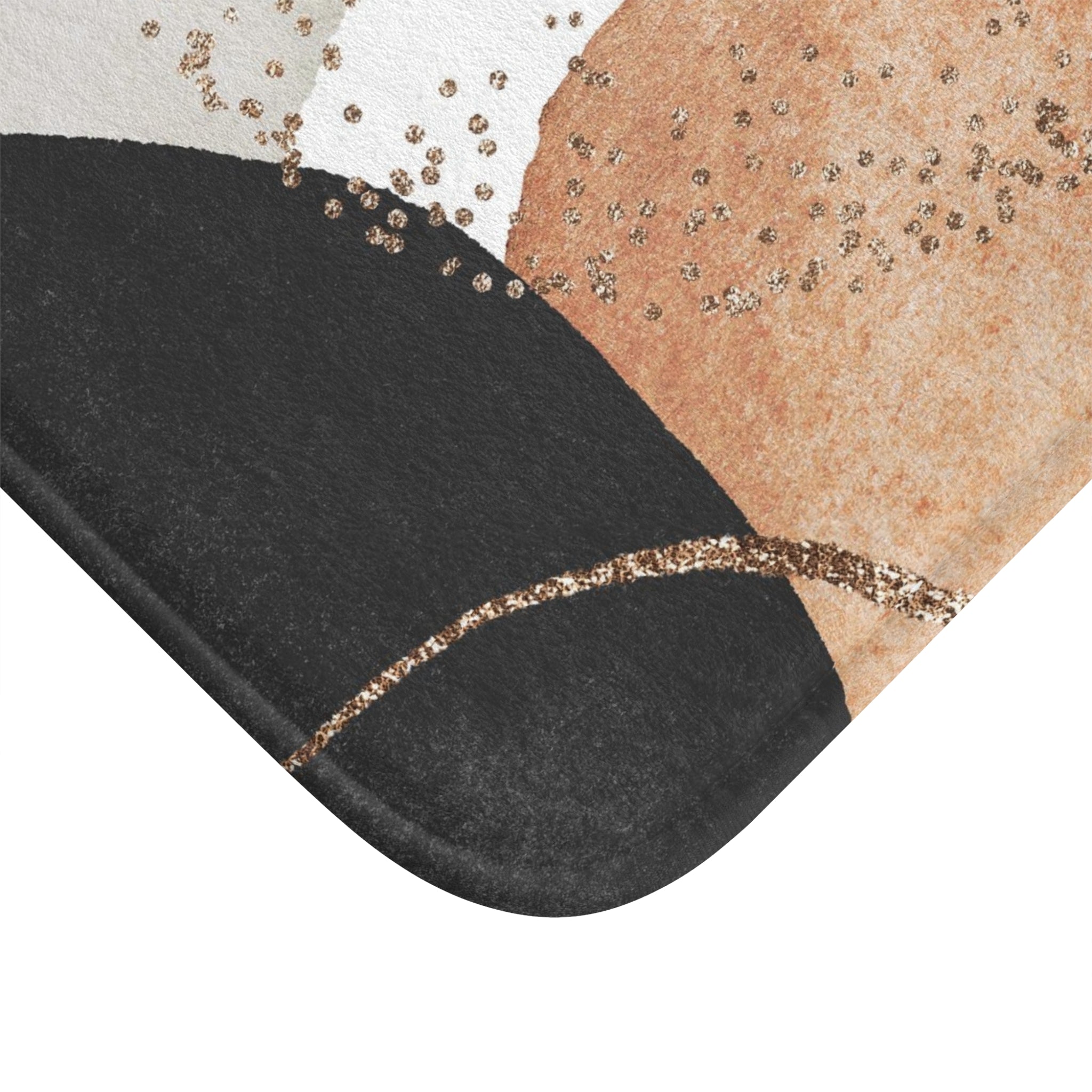 Boho Floral Bath, Kitchen Mat | Modern Rust Beige, Grey Black