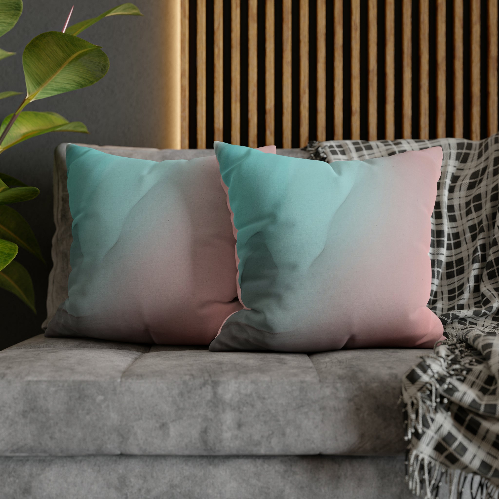 Ombre Pillow Cover | Teal Green Blue, Blush Dusty Pink