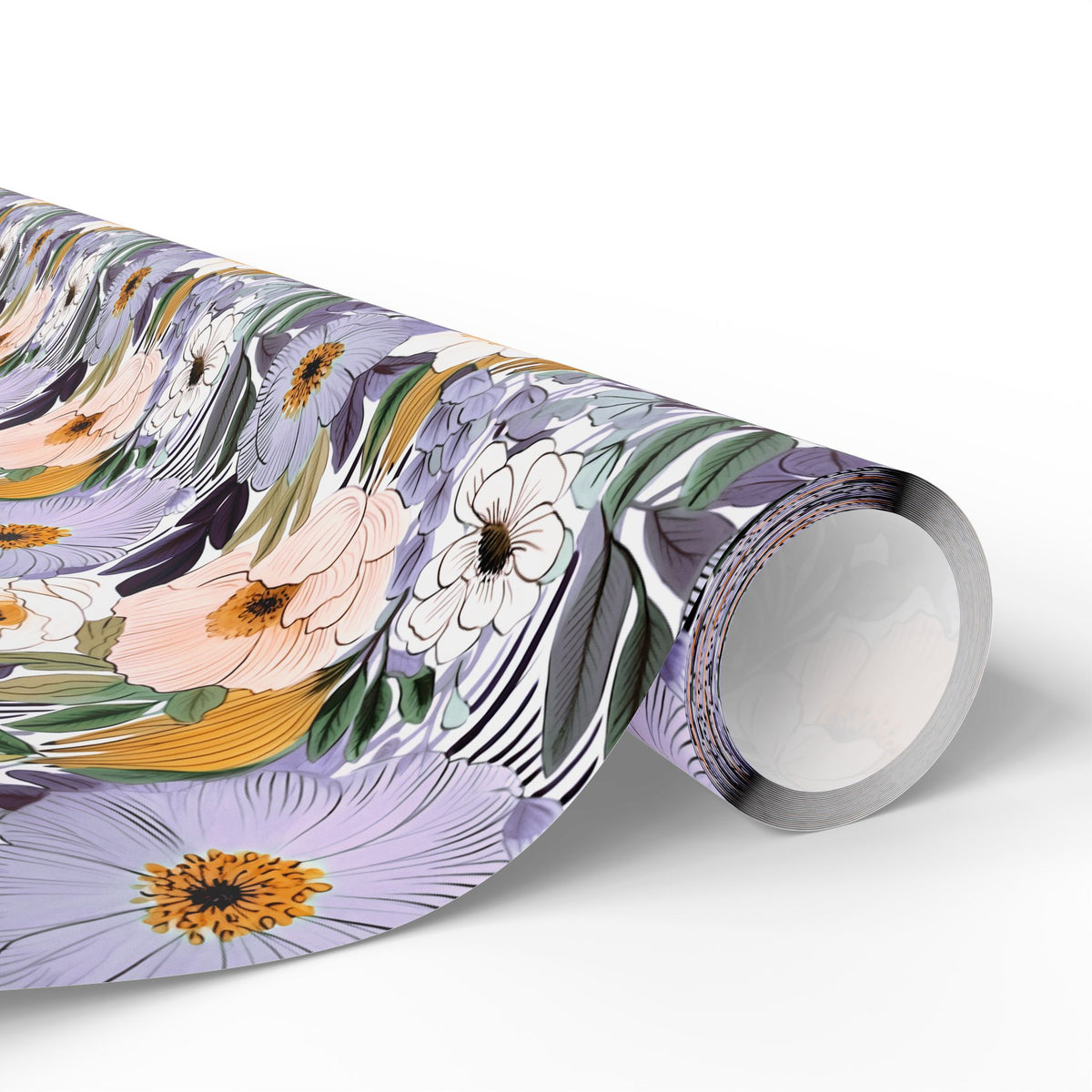 Lilac Peach Garden Blossom Wrapping Paper, Floral Gift Wrap