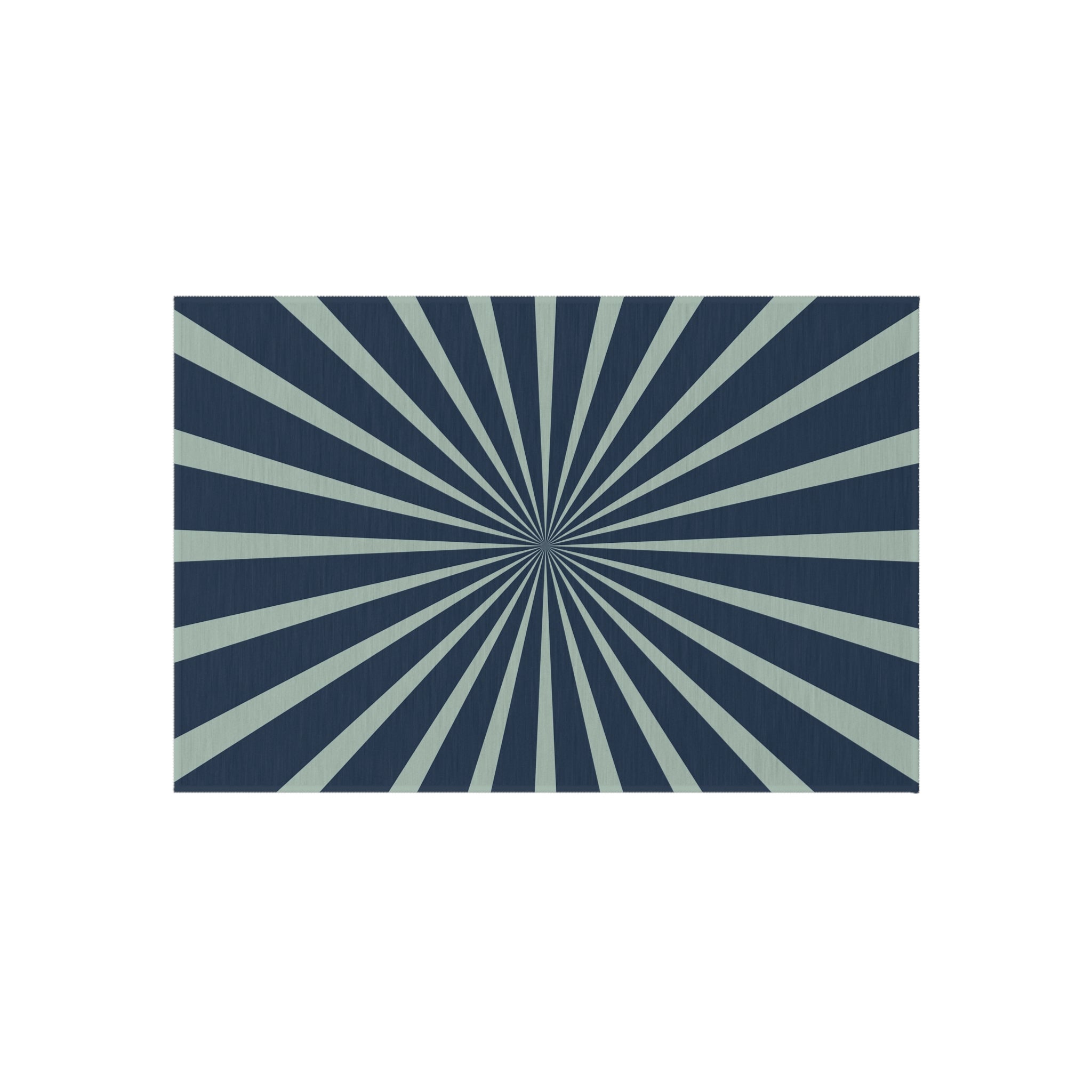 Retro Sun Ray Outdoor Rug | Mid Century Navy Blue