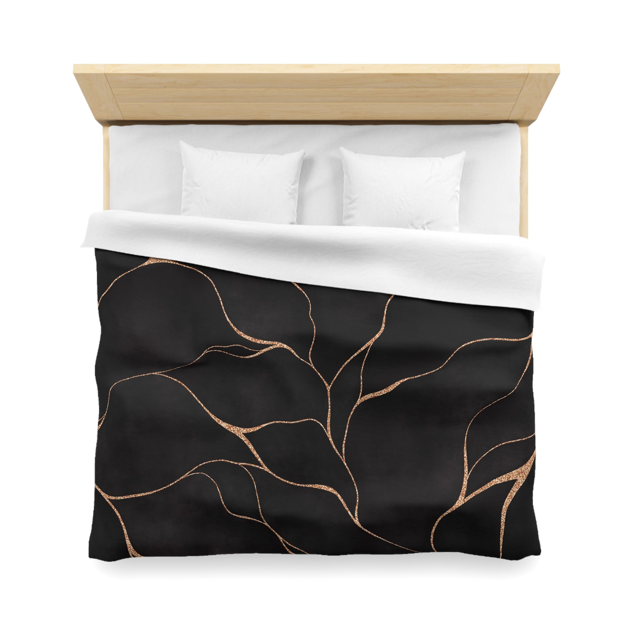 Abstract Duvet, Pillow Cover | Dark Grey Beige Bedroom Decor