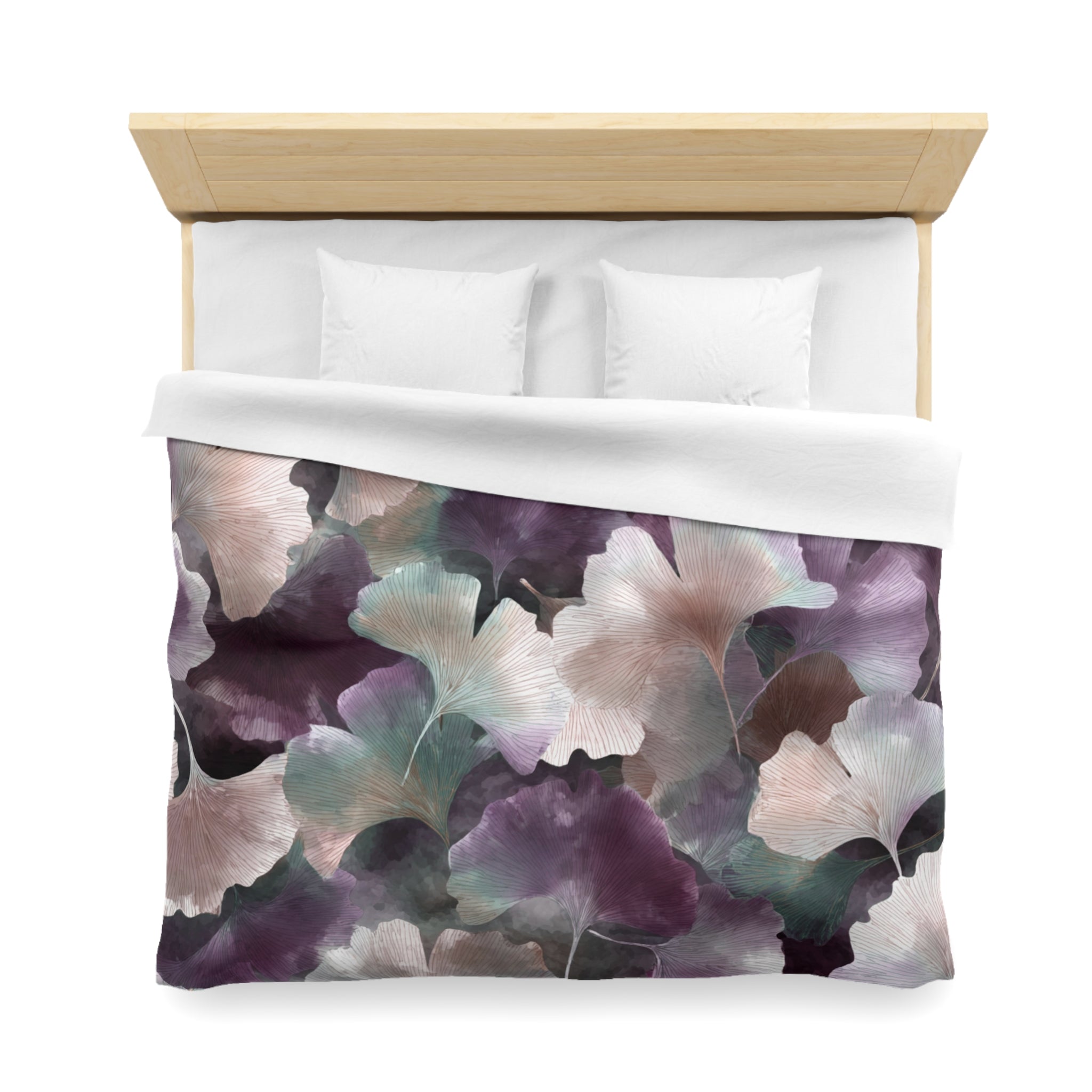 Purple Floral Duvet, Pillow Cover | Gingko Comforter, Farmhouse Bedroom Decor