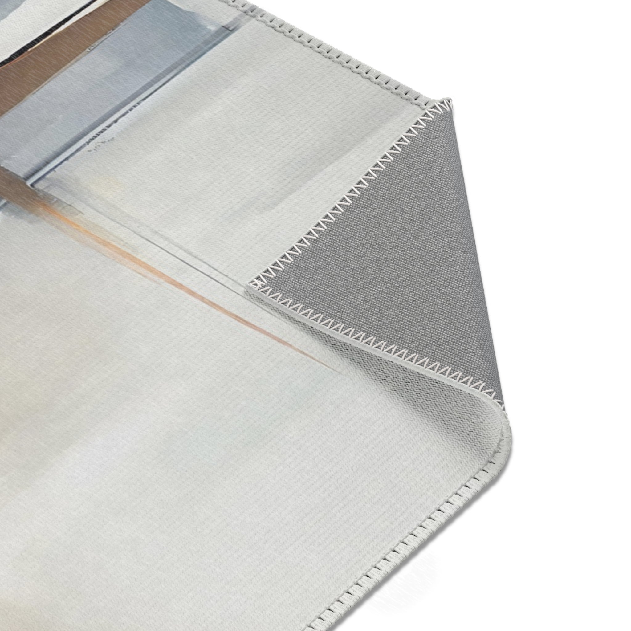 Modern Area Rug | Abstract Beige Grey, Navy Denim Blue, White