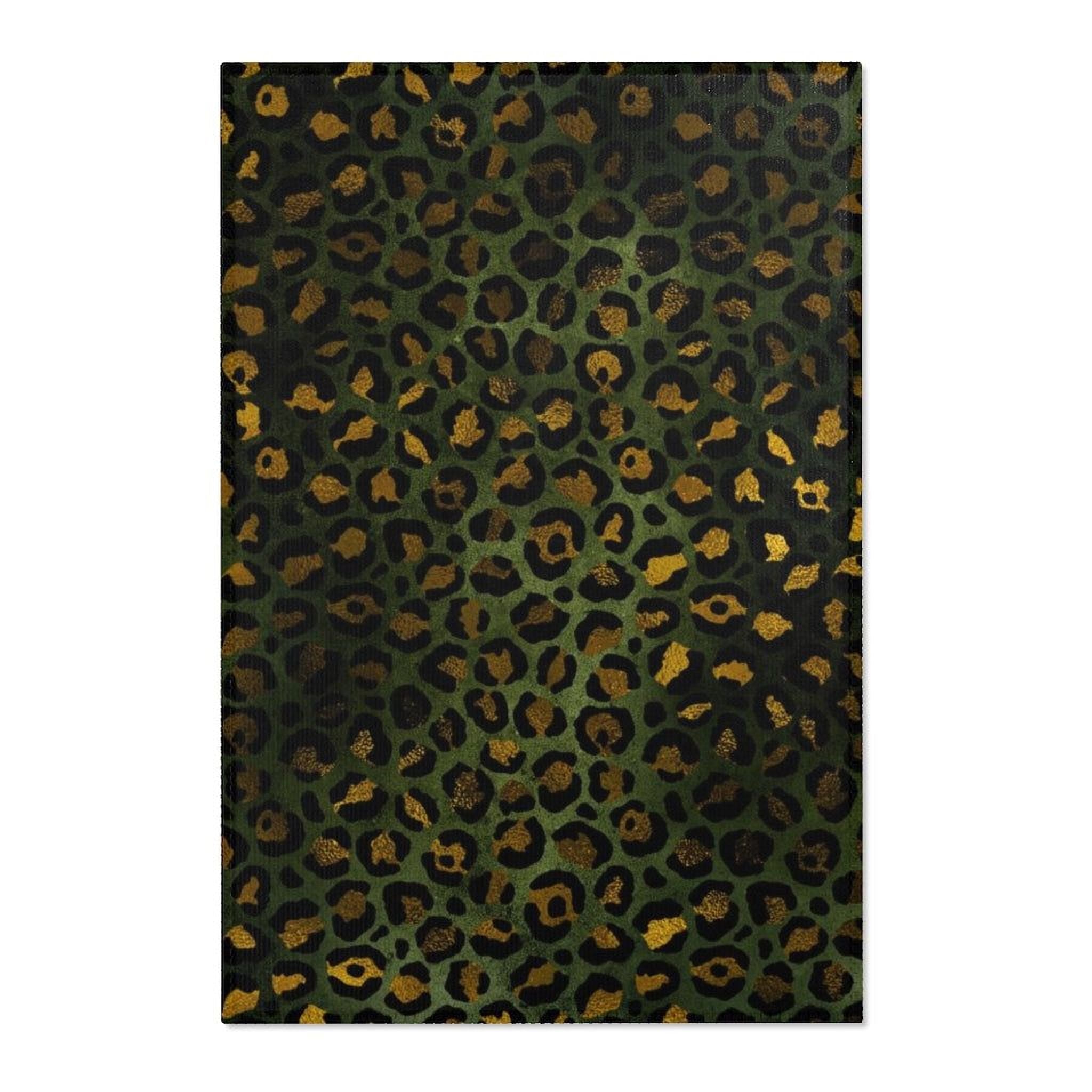 a striking pattern of leopard-like spots in shades of green and gold, creating a visually captivating and bold design.