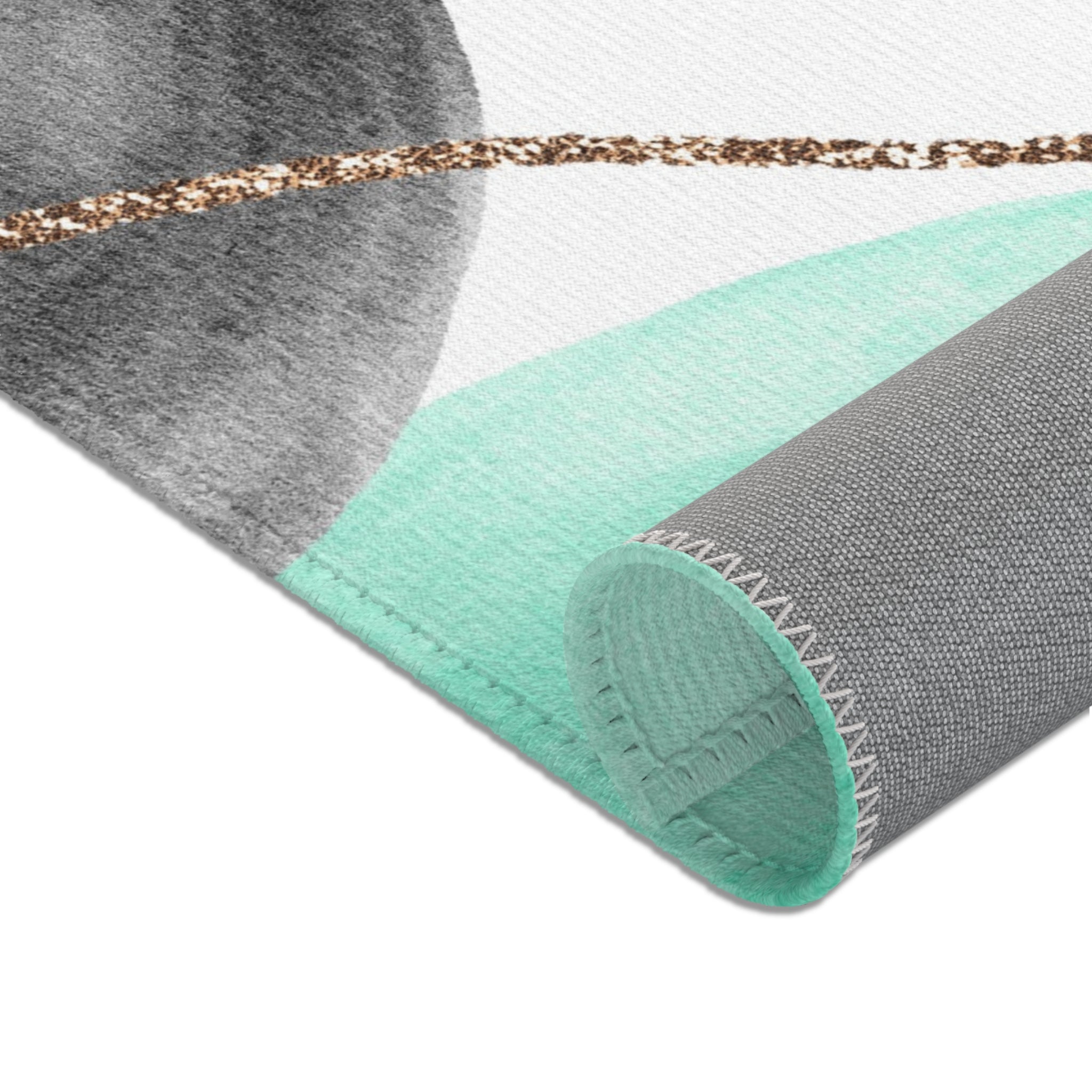 Abstract Area Rug | Green Grey Watercolor Artsy Rug