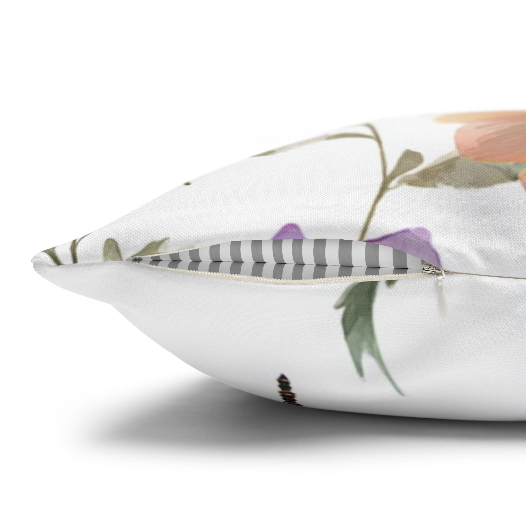 Floral Pillow Cover | Green Purple Watercolor Pillowcase
