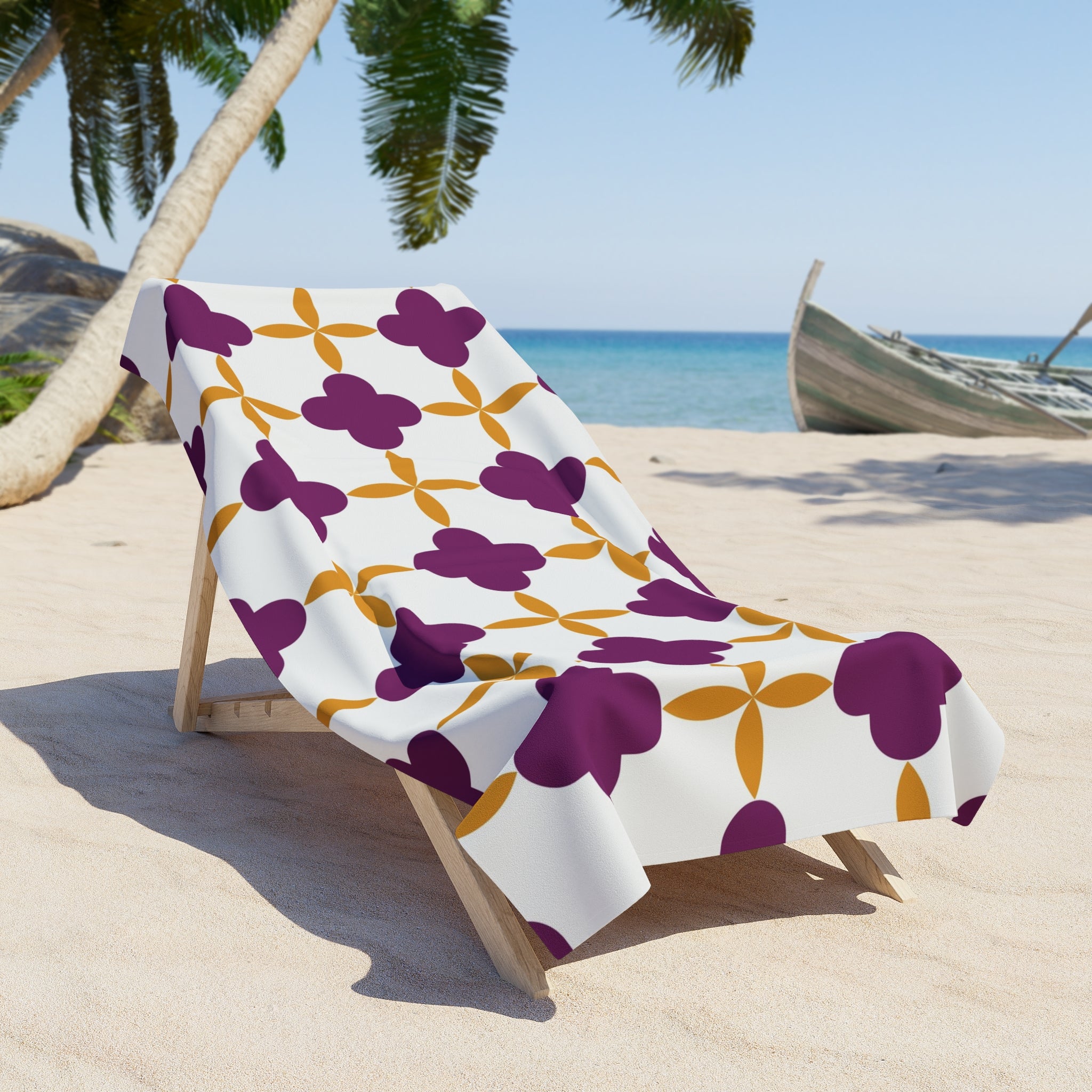 Bath, Beach Towel | Bath Towel Art Nouveau, White Lilac