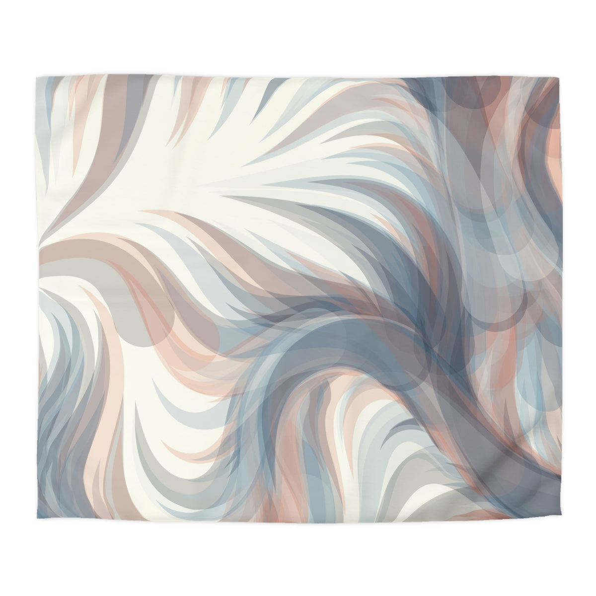The image is an abstract design with swirling, wavy lines in various shades of blue, pink, and gray. The design appears to be a collage of multiple images, creating a visually striking and dynamic composition.