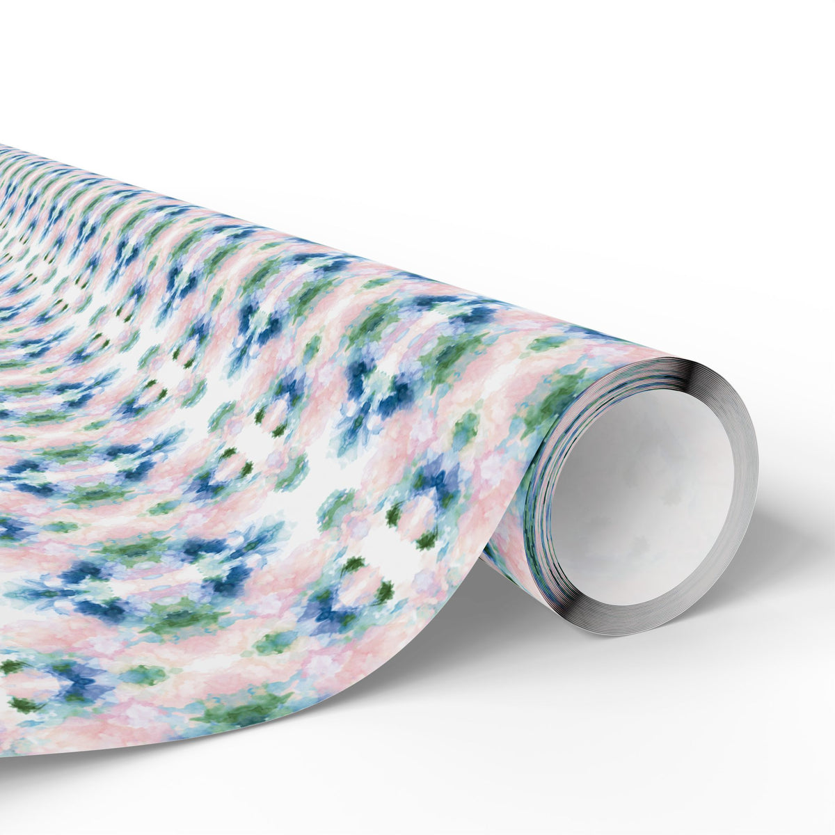 Blush Blue Green Watercolor Wrapping Paper, Mirrored Gift Wrap