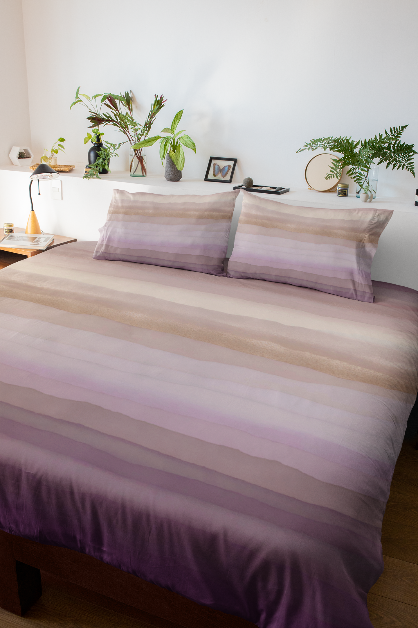 Abstract Duvet Pillow Cover Set | Lilac Lavender Purple Ombre