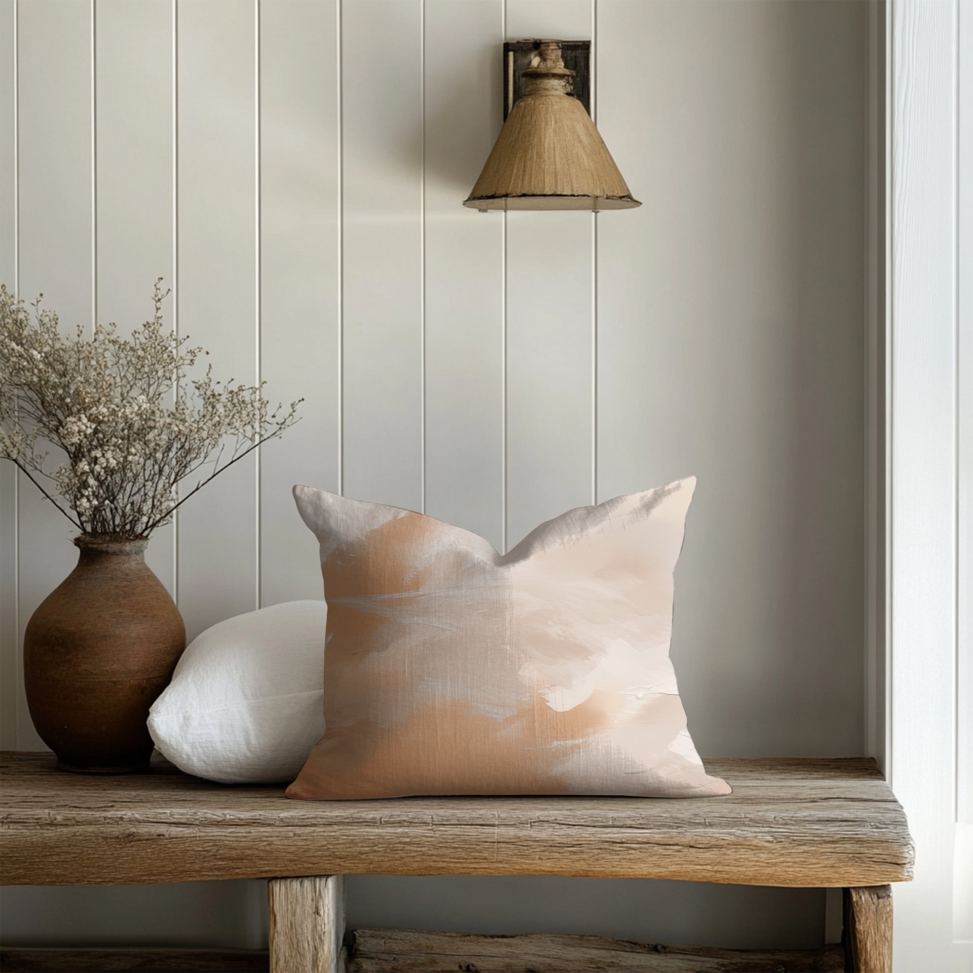 Abstract Pillow Cover | Terracotta Beige Cream