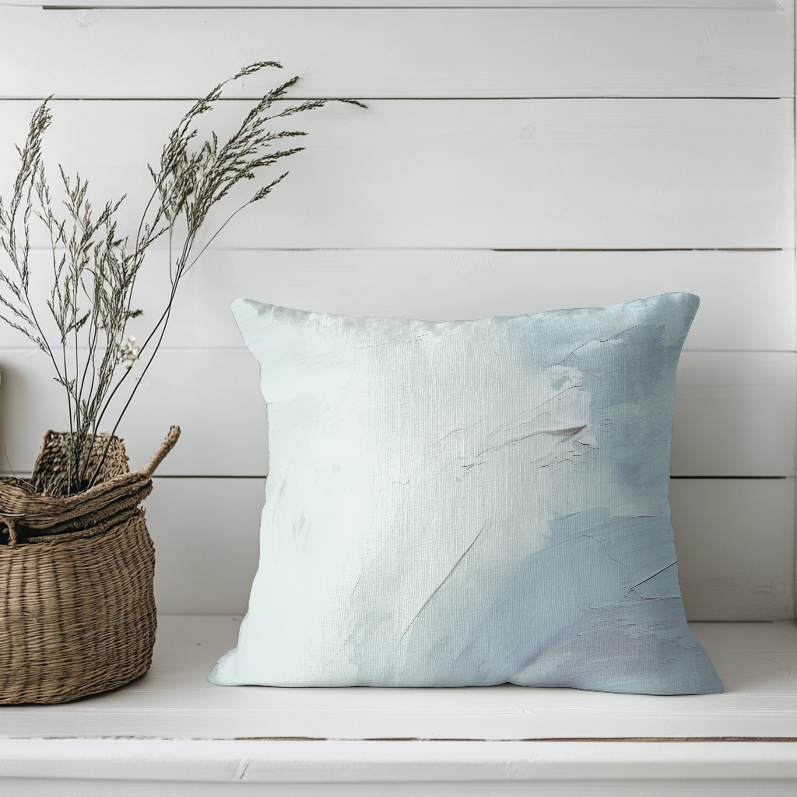 Abstract Blue Pillow Cover | Sky Pale Blue Ombre