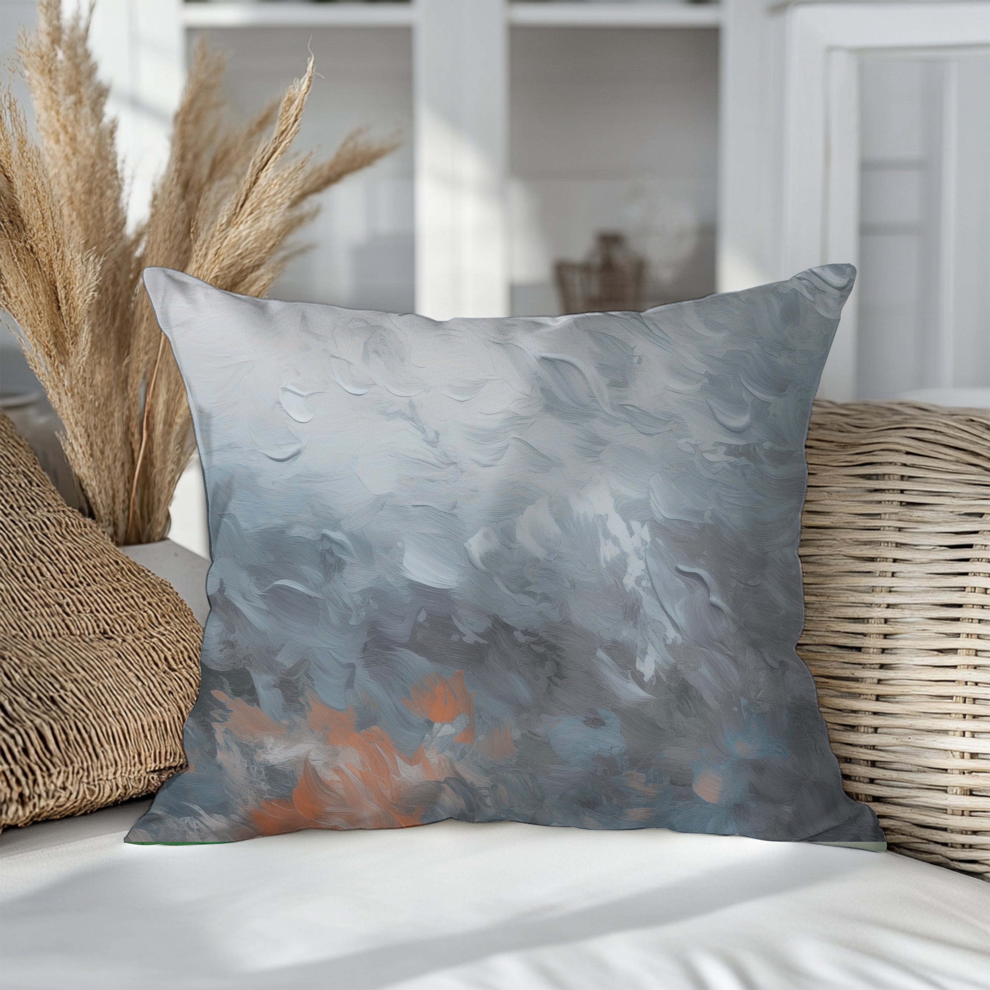 Abstract Pillow Cover | Navy Blue Grey Rust