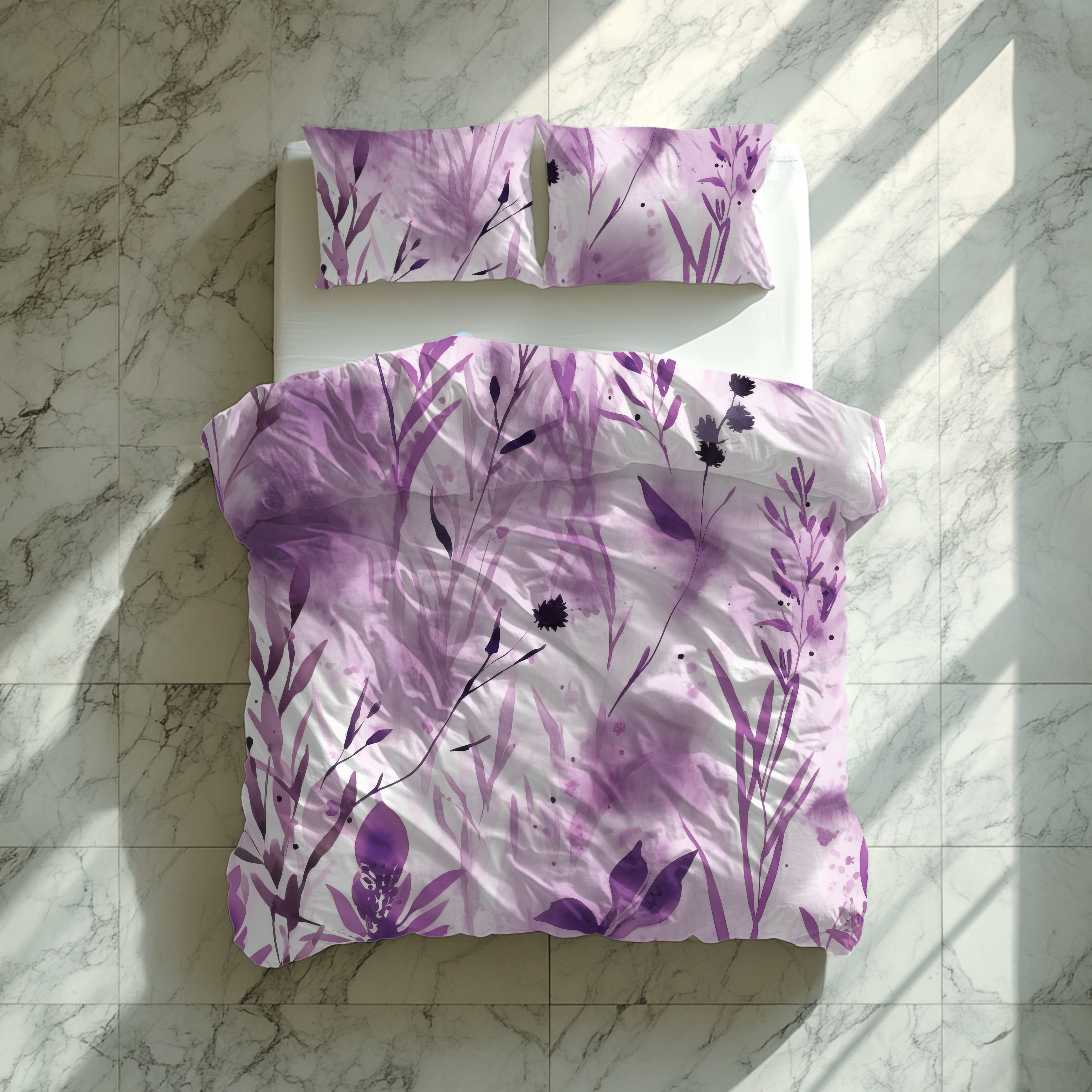 Floral Duvet, Pillow Cover | Floral, Purple White Bedroom Decor