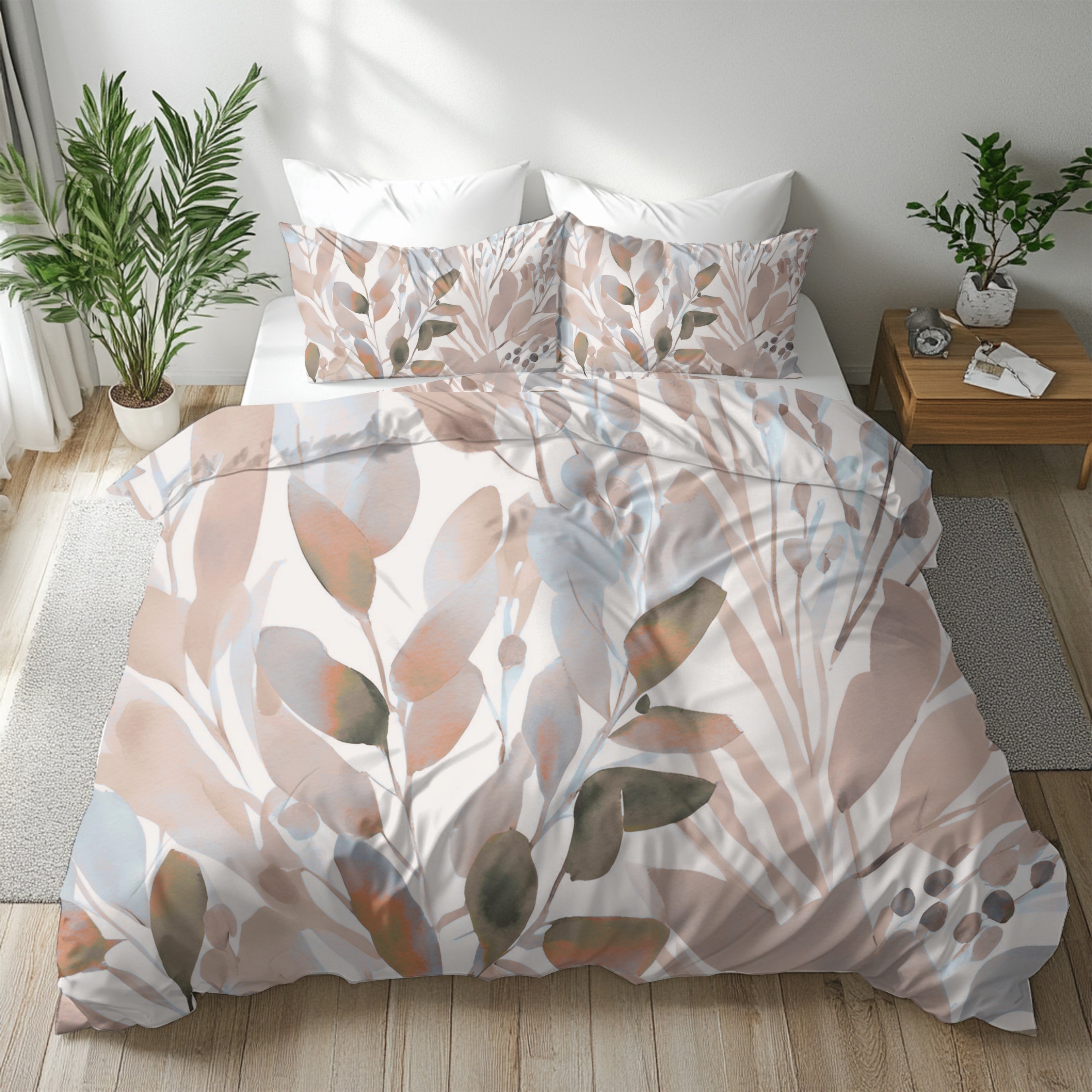 Abstract Watercolor Duvet, Pillow Cover | Blue Blush Beige Bedroom Decor