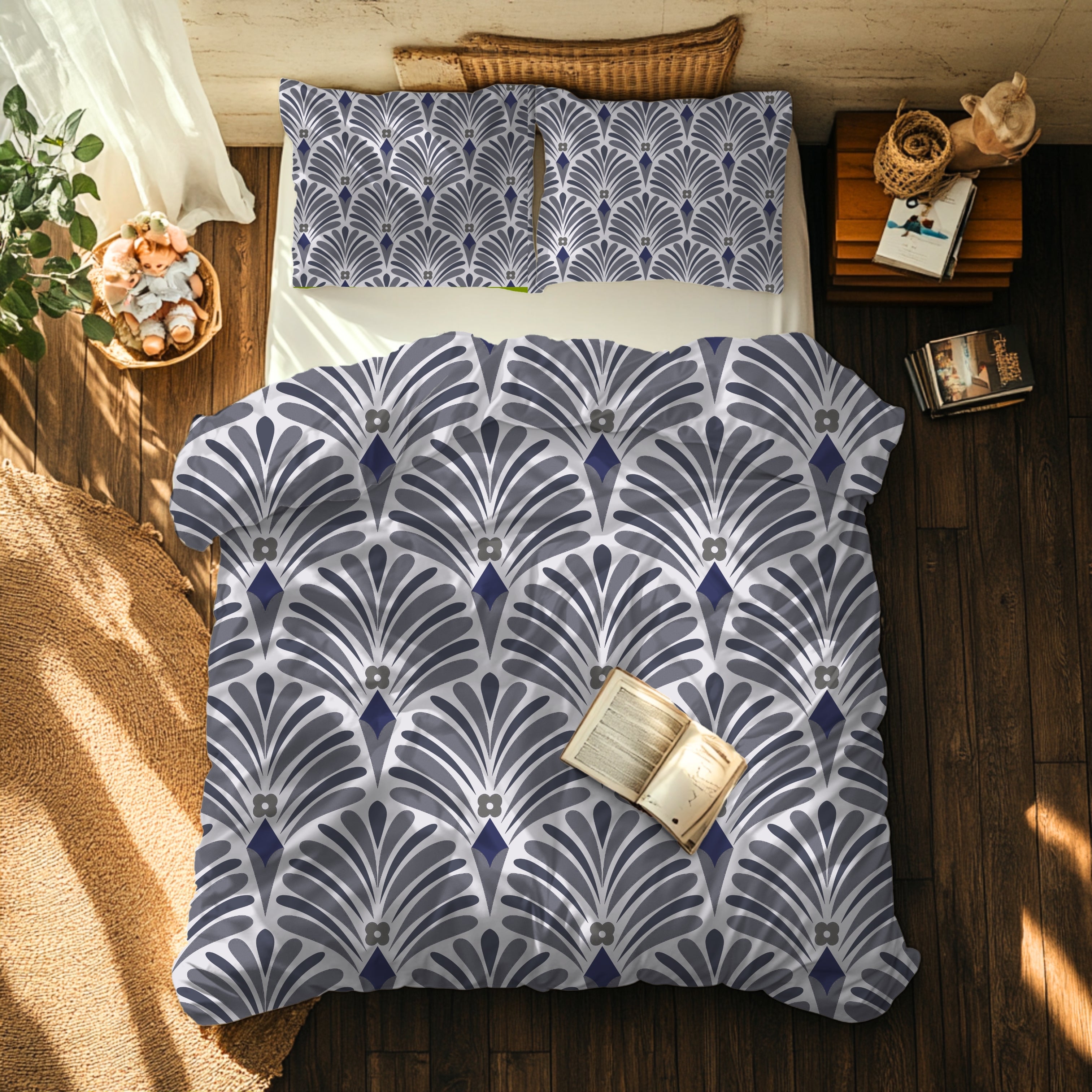 Art Deco Duvet, Pillow Cover Set | Retro Bedroom Set