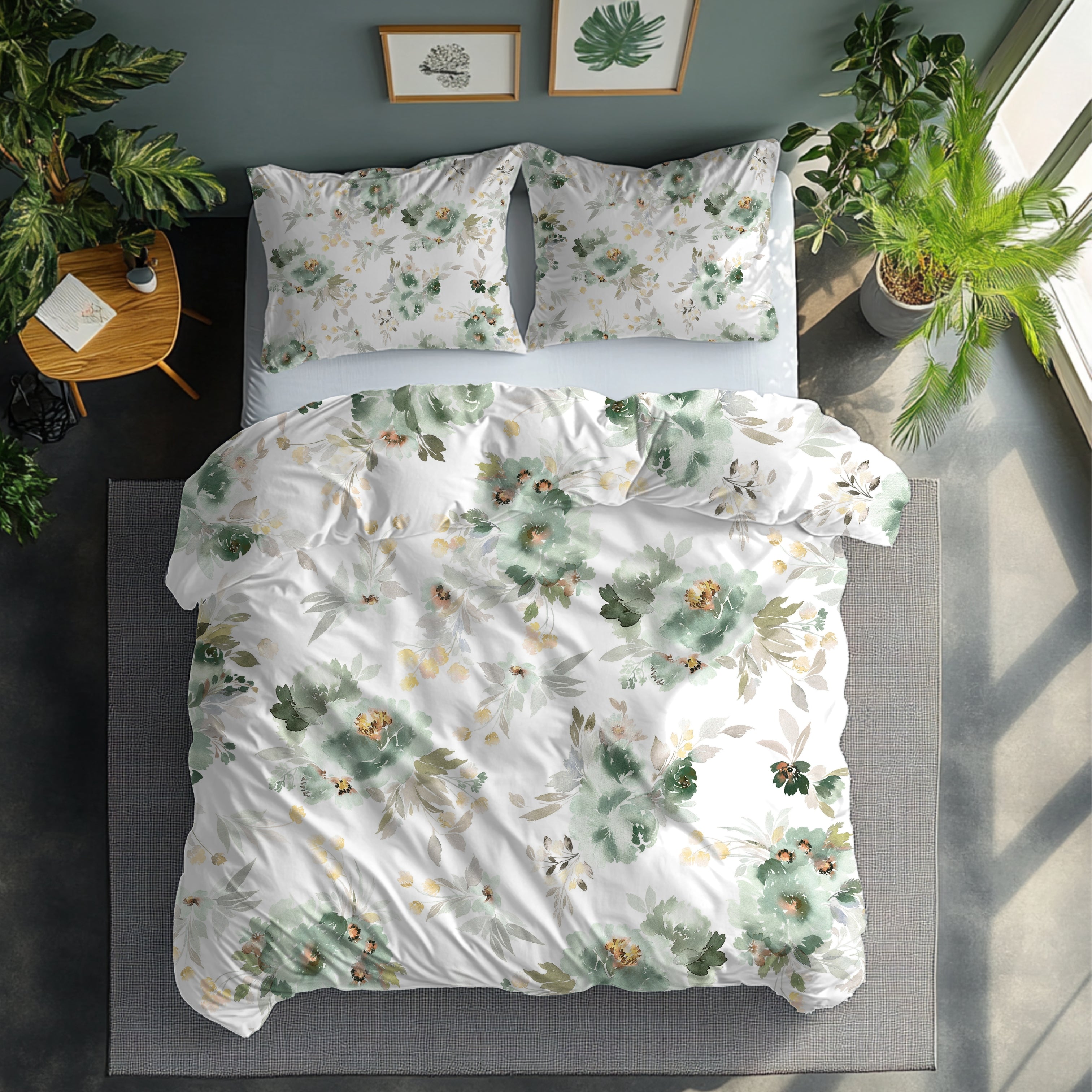 Floral Duvet, Pillow Cover Set | Sage Green Bedroom Set