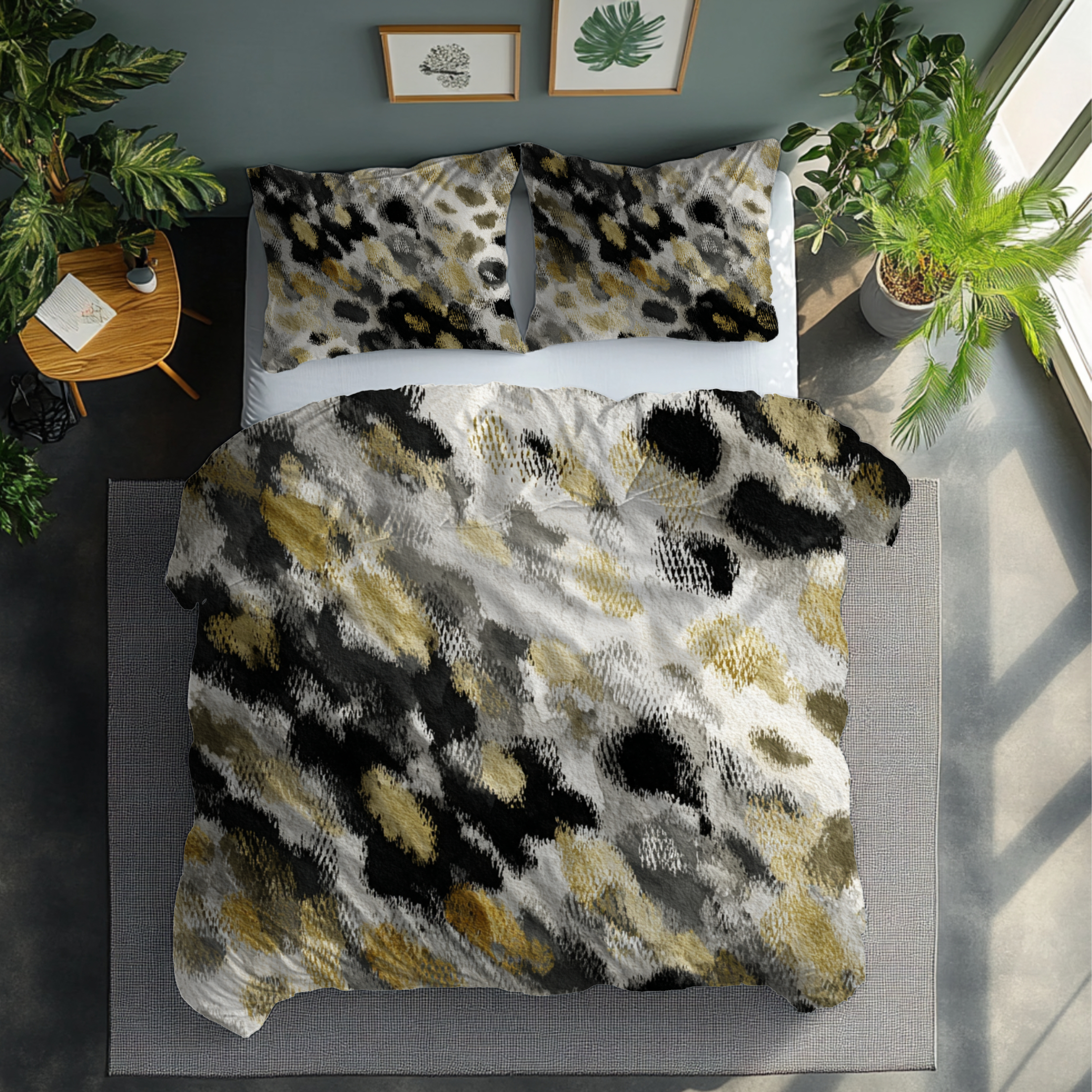 Black White Duvet, Pillow Cover Set | Animal Skin Print Bedroom Set